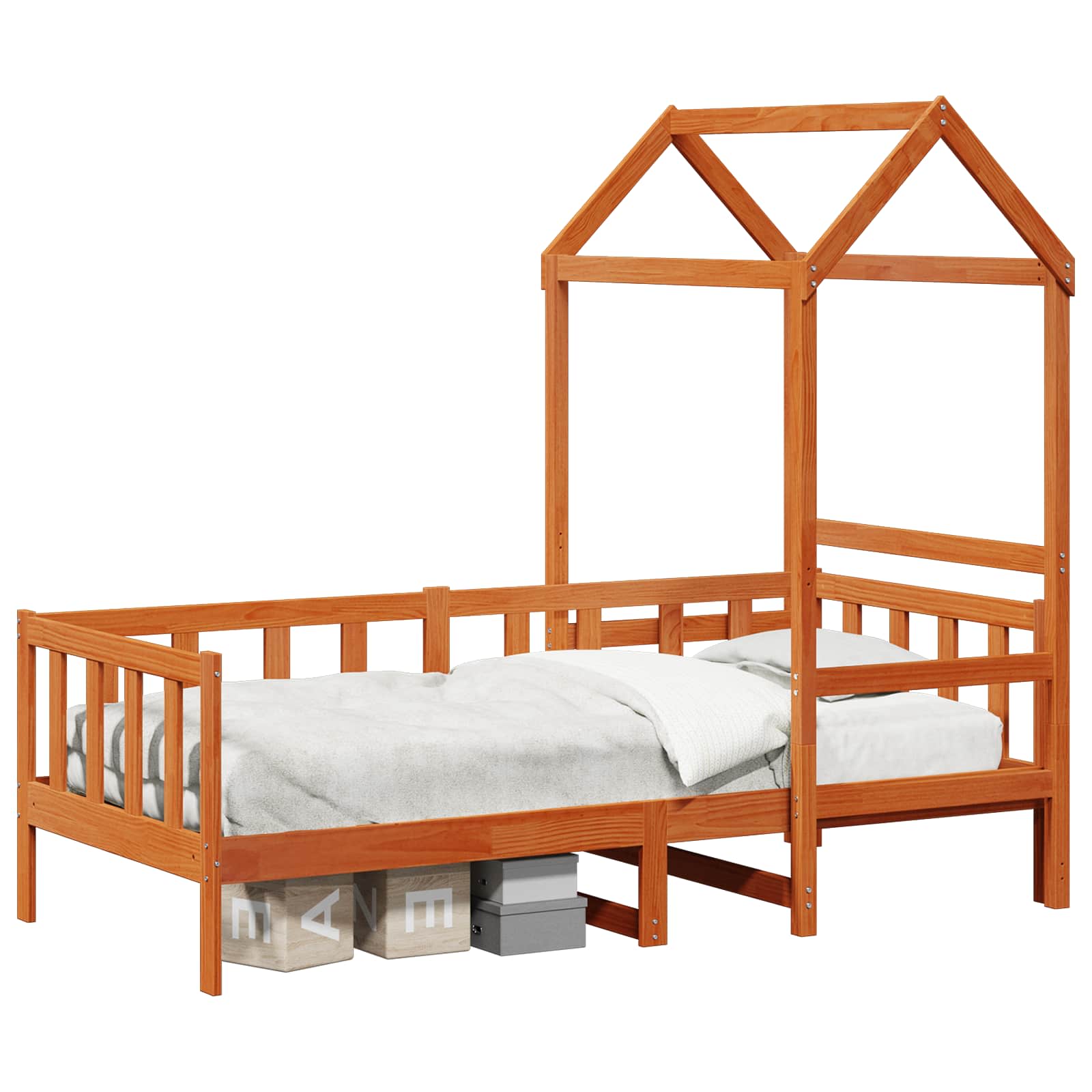 Set Dnevnog Kreveta 2 pcs Vosak smeđa Čvrsto borovo drvo