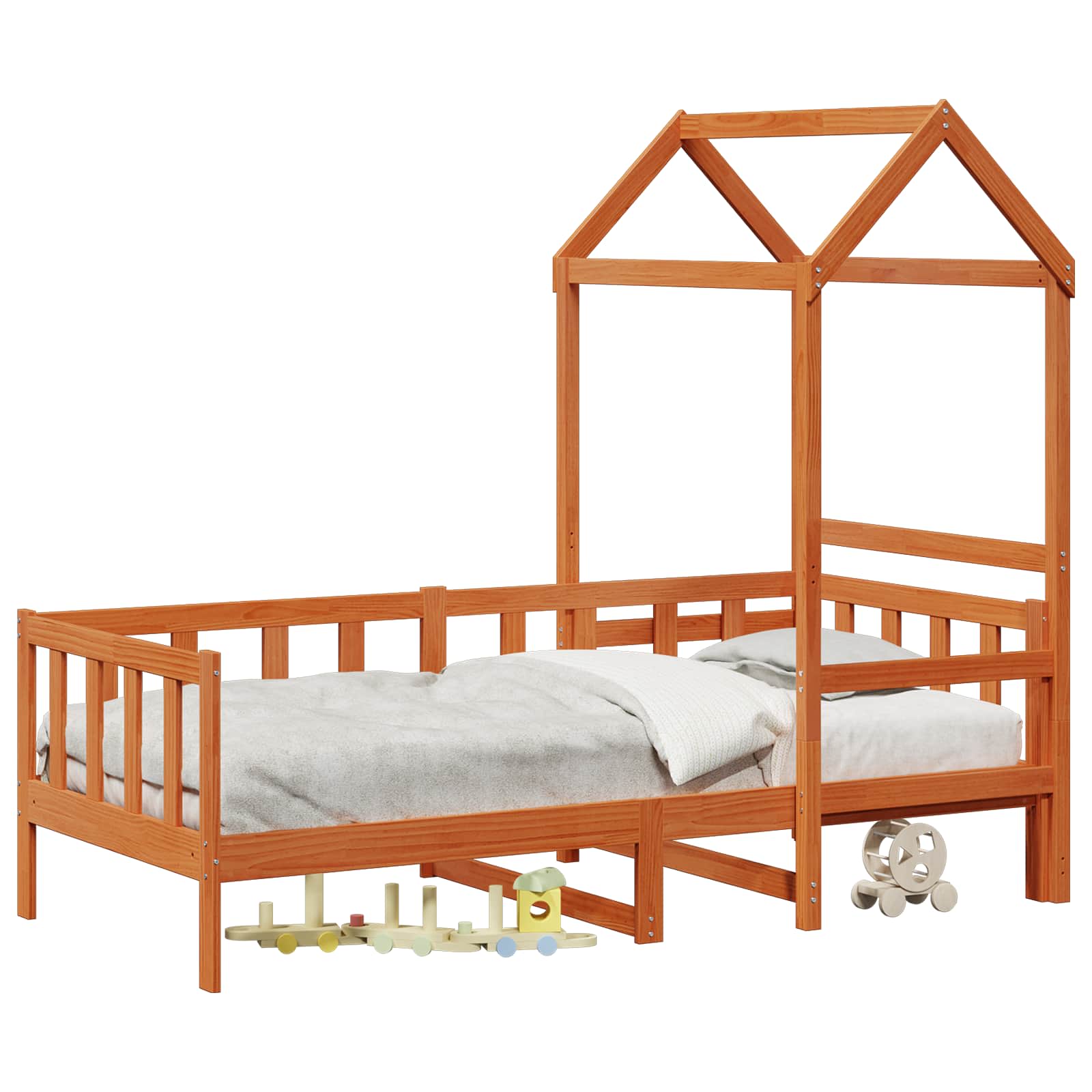 Set Dnevnog Kreveta 2 pcs Vosak smeđa Čvrsto borovo drvo