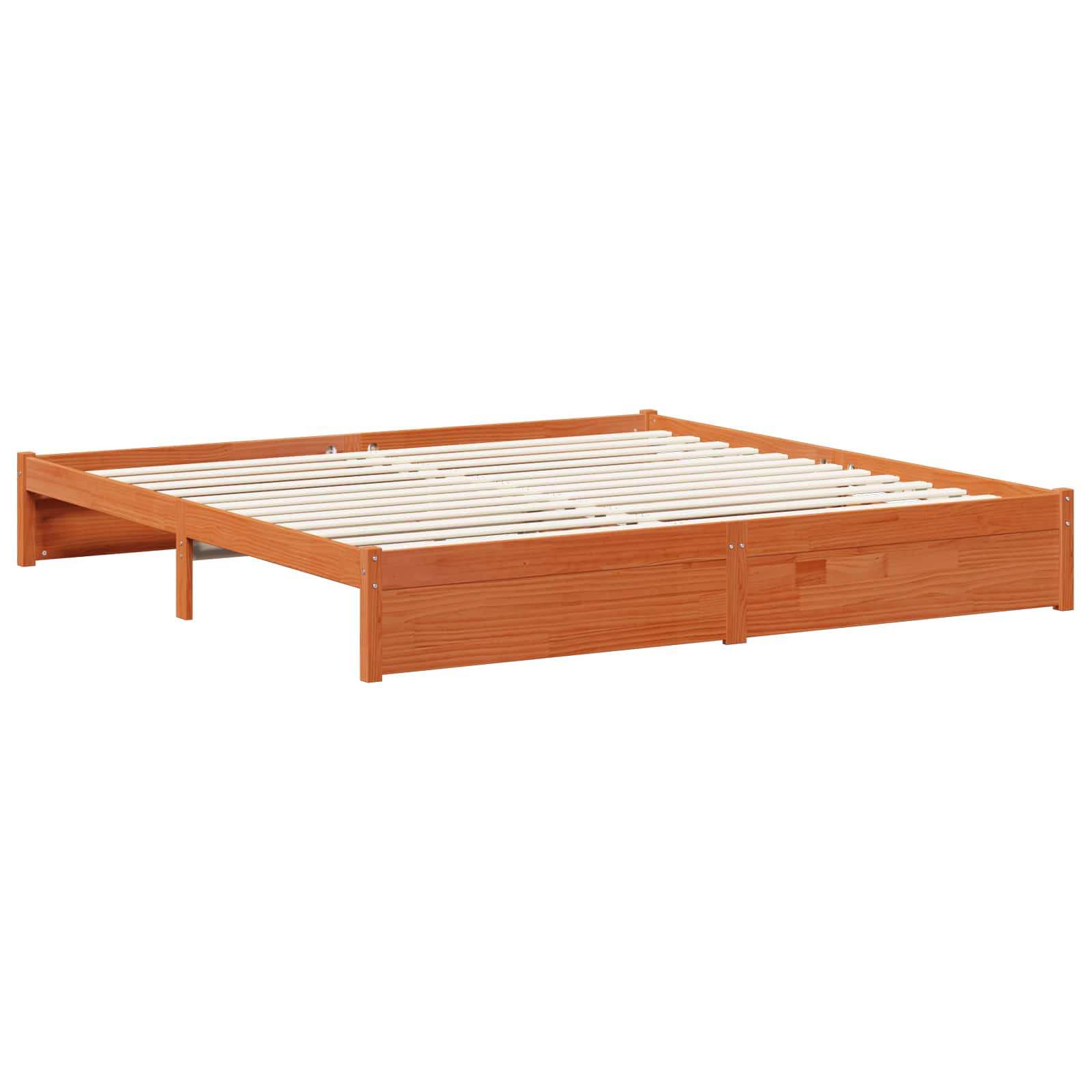 Krevetna konstrukcija s ladicama Vosak smeđa 200 x 200 cm