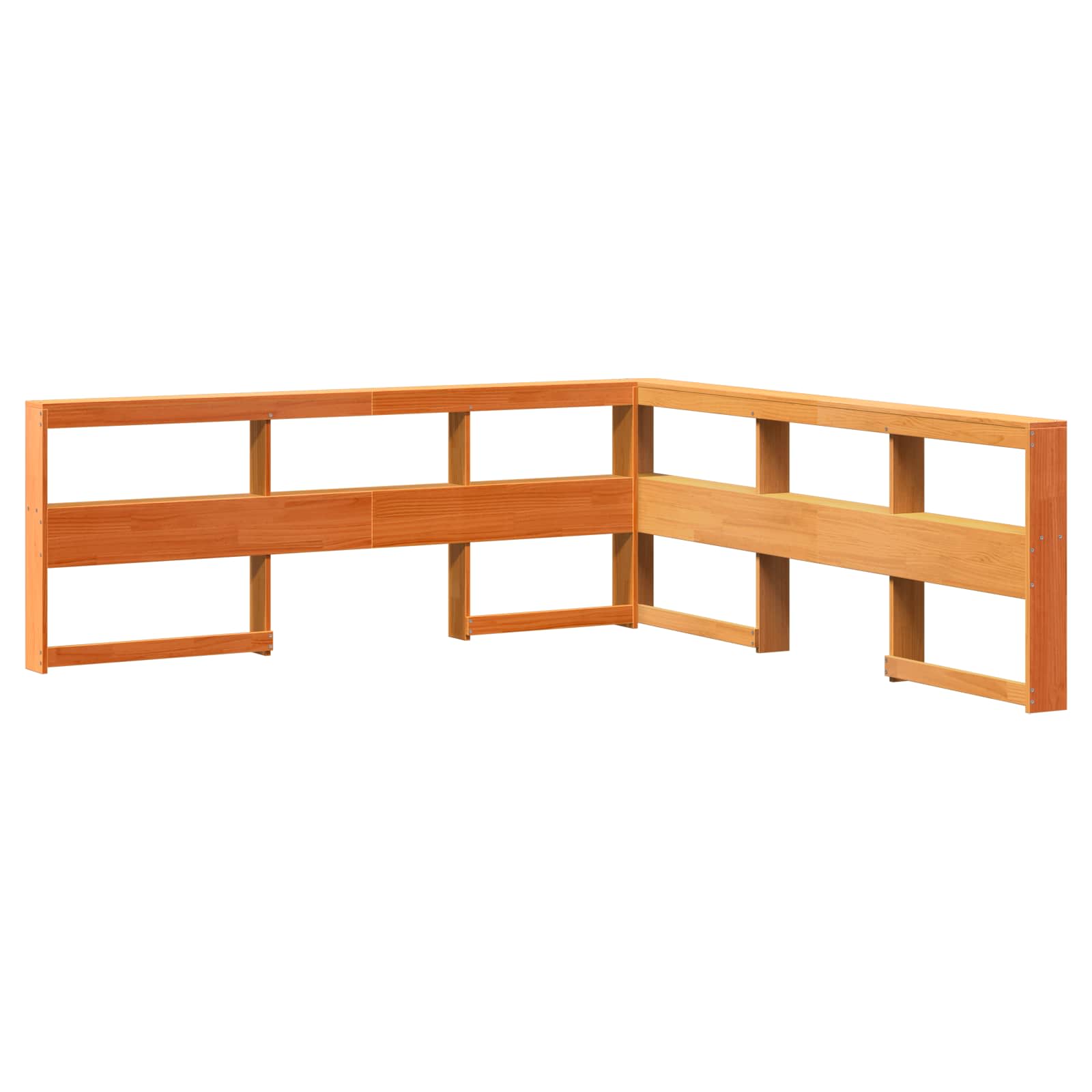 Krevet s policama s uzglavljem 2 pcs Vosak smeđa 200 x 200 cm