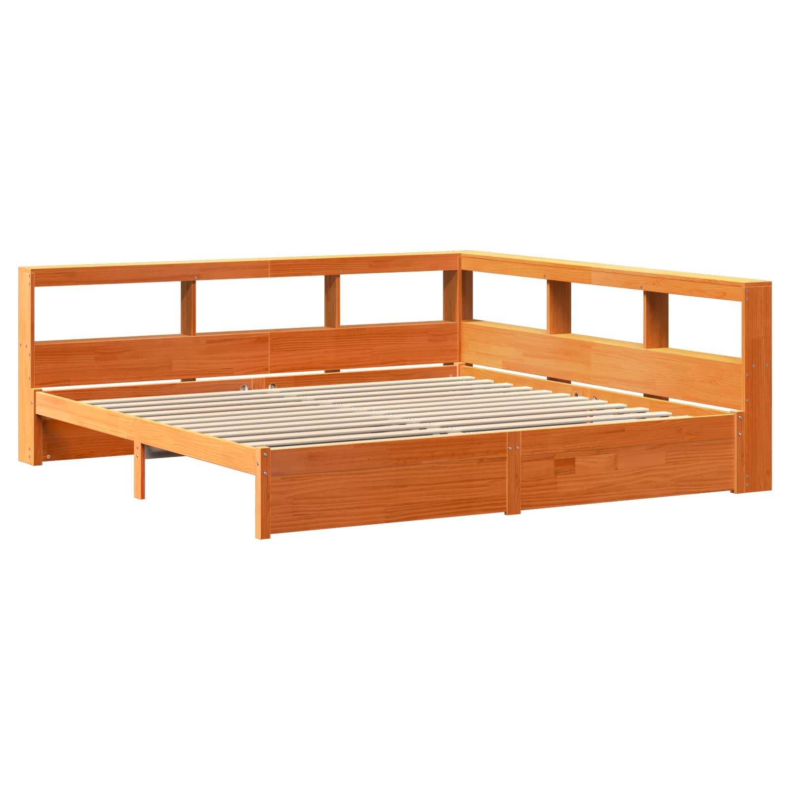 Krevet s policama s uzglavljem 2 pcs Vosak smeđa 200 x 200 cm