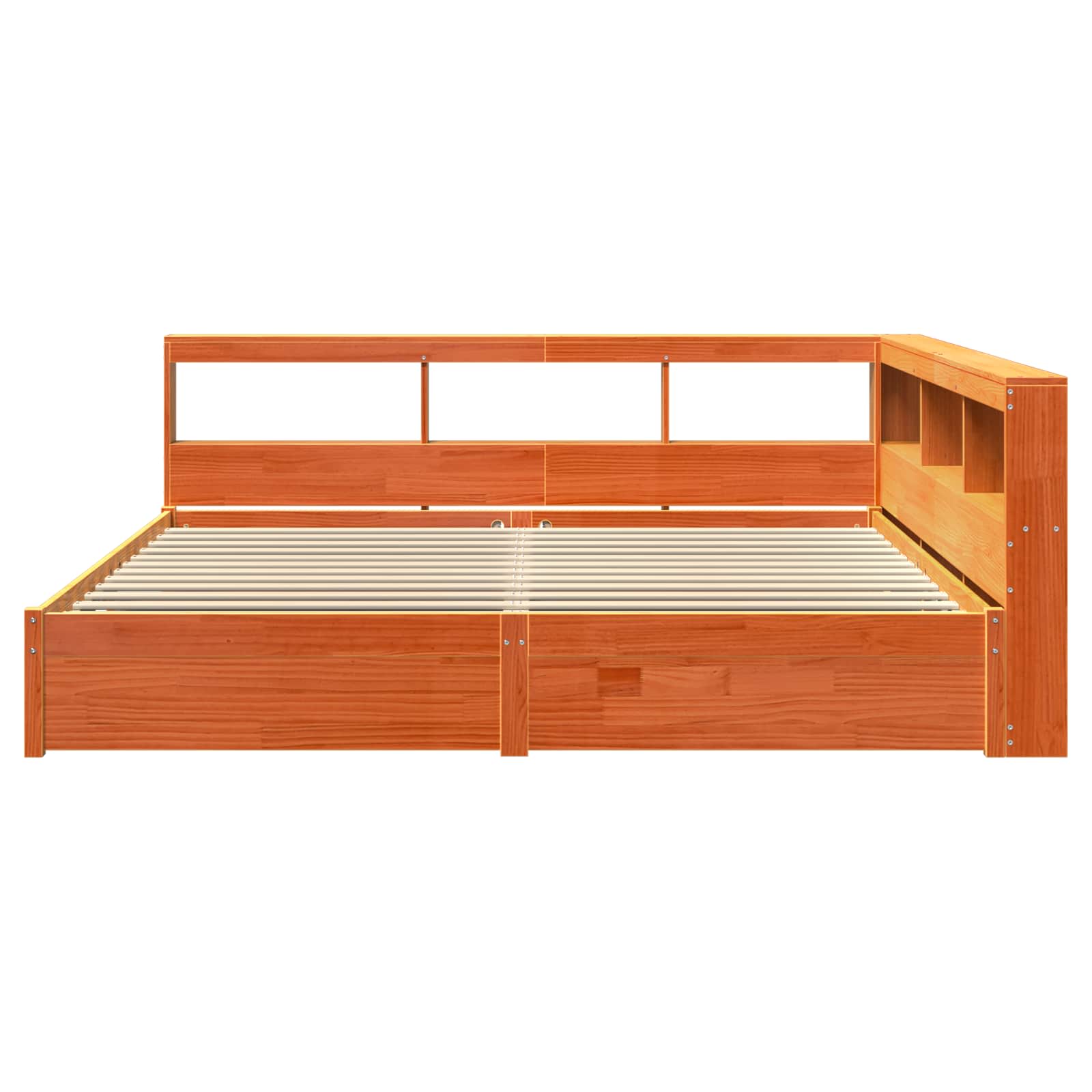 Krevet s policama s uzglavljem 2 pcs Vosak smeđa 200 x 200 cm