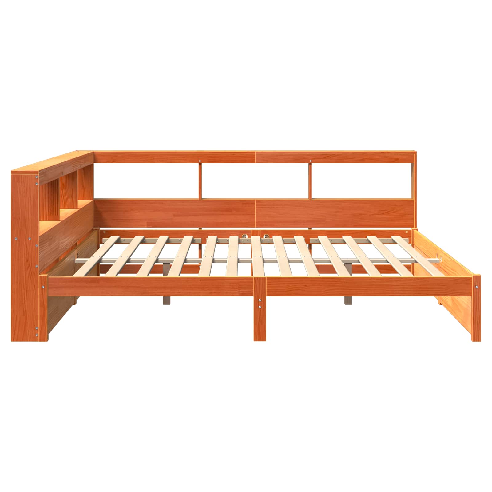 Krevet s policama s uzglavljem 2 pcs Vosak smeđa 200 x 200 cm