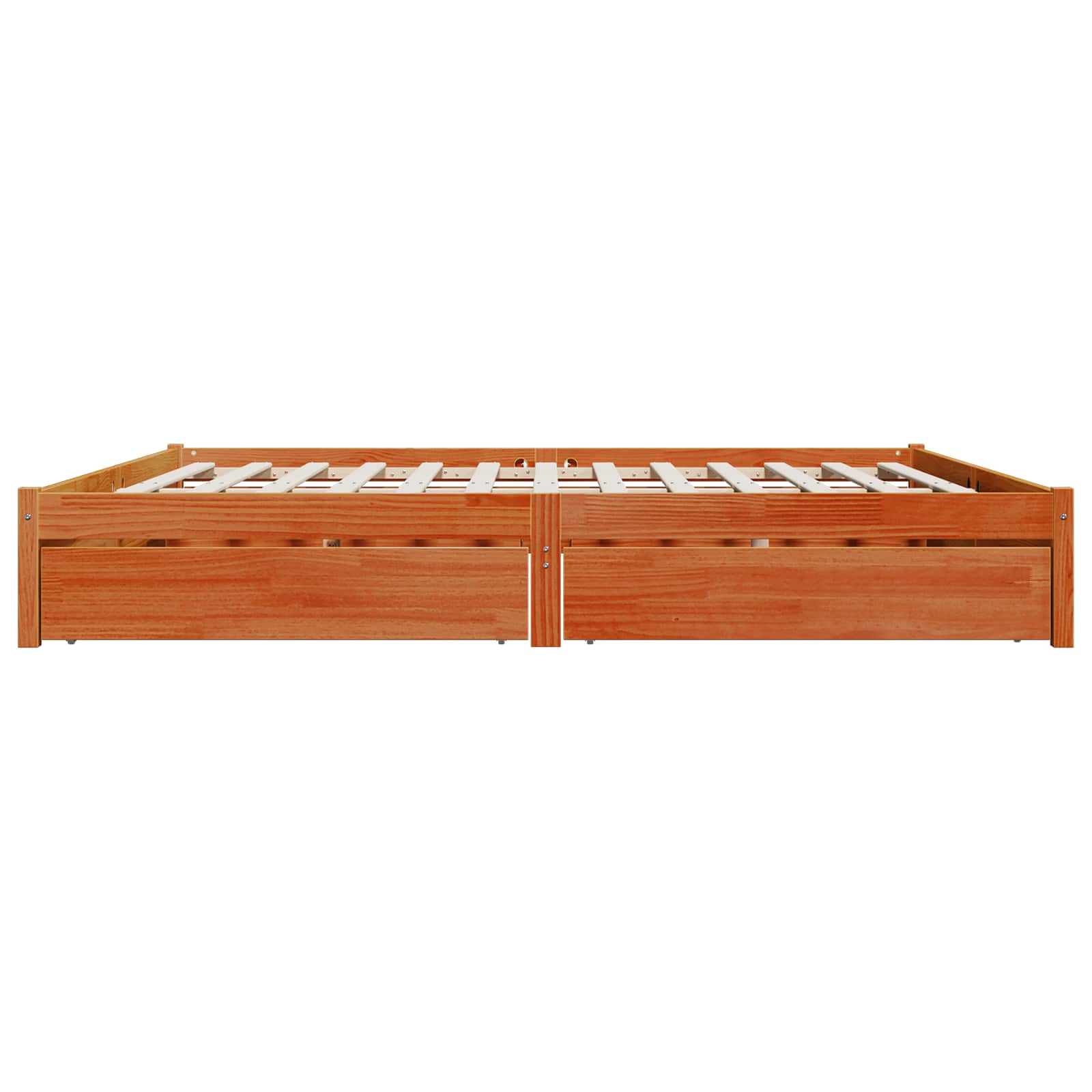 Krevetna konstrukcija s ladicama Vosak smeđa 200 x 200 cm