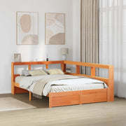 Krevet s policama s uzglavljem 2 pcs Vosak smeđa 200 x 140 cm