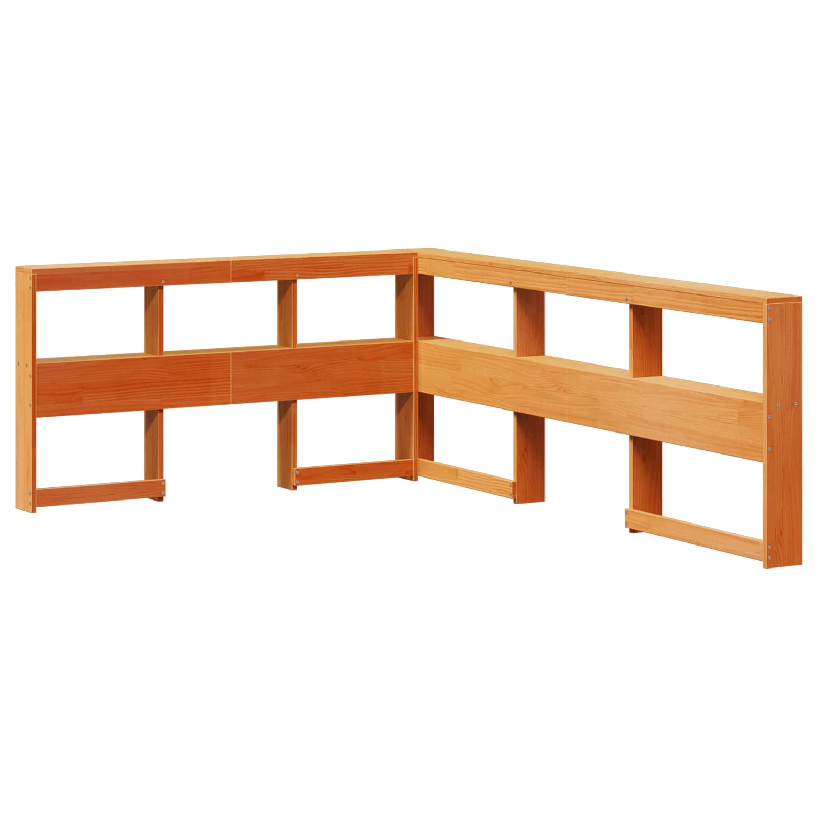 Krevet s policama s uzglavljem 2 pcs Vosak smeđa 200 x 140 cm