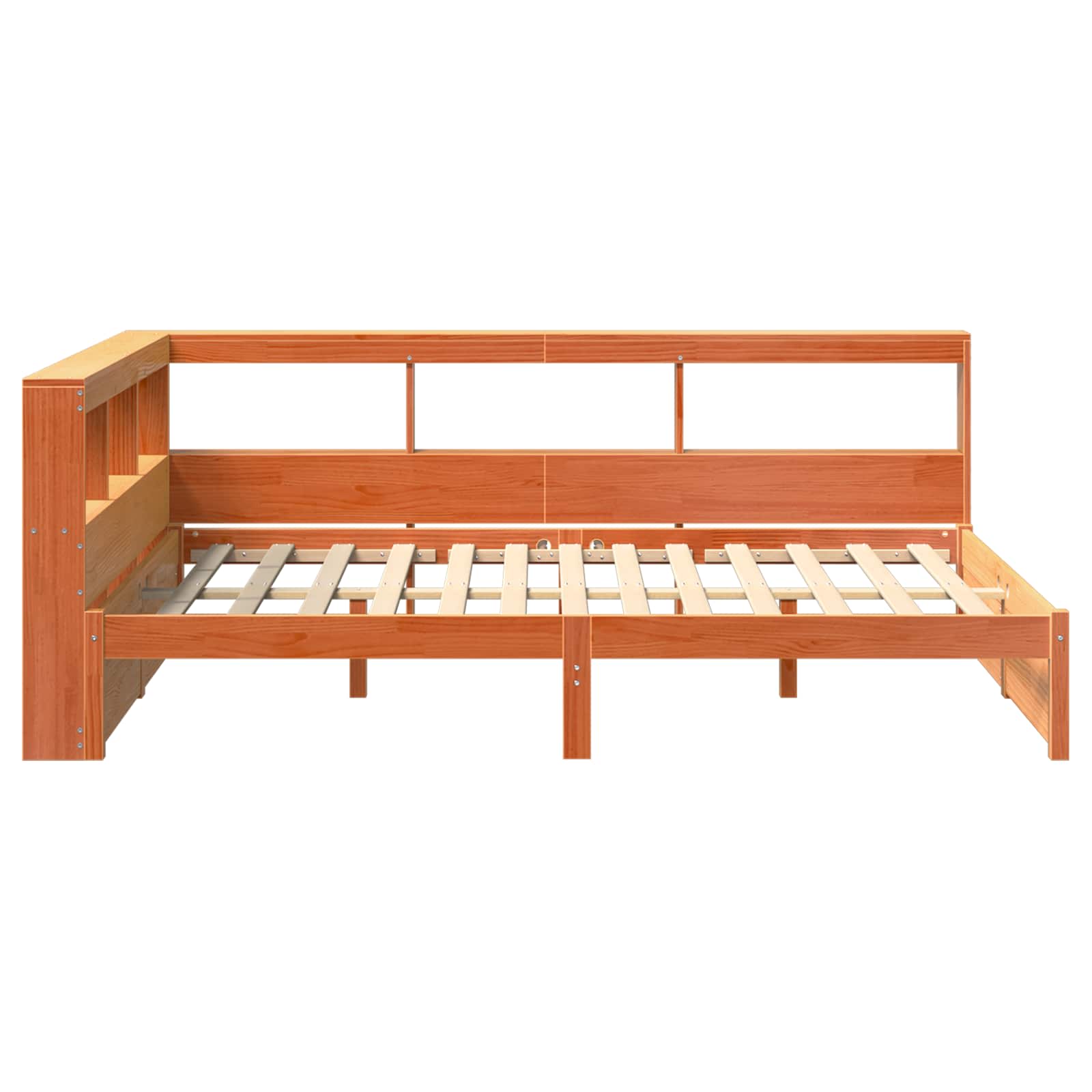 Krevet s policama s uzglavljem 2 pcs Vosak smeđa 200 x 140 cm