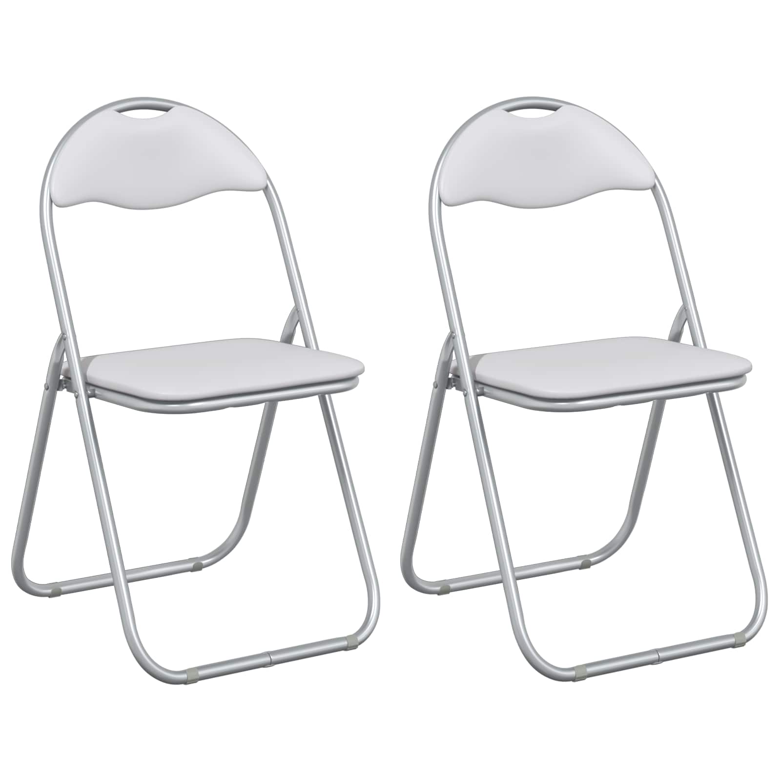 Sklopiva stolica 2 pcs Bijela i siva 48 x 43,5 x 81 cm
