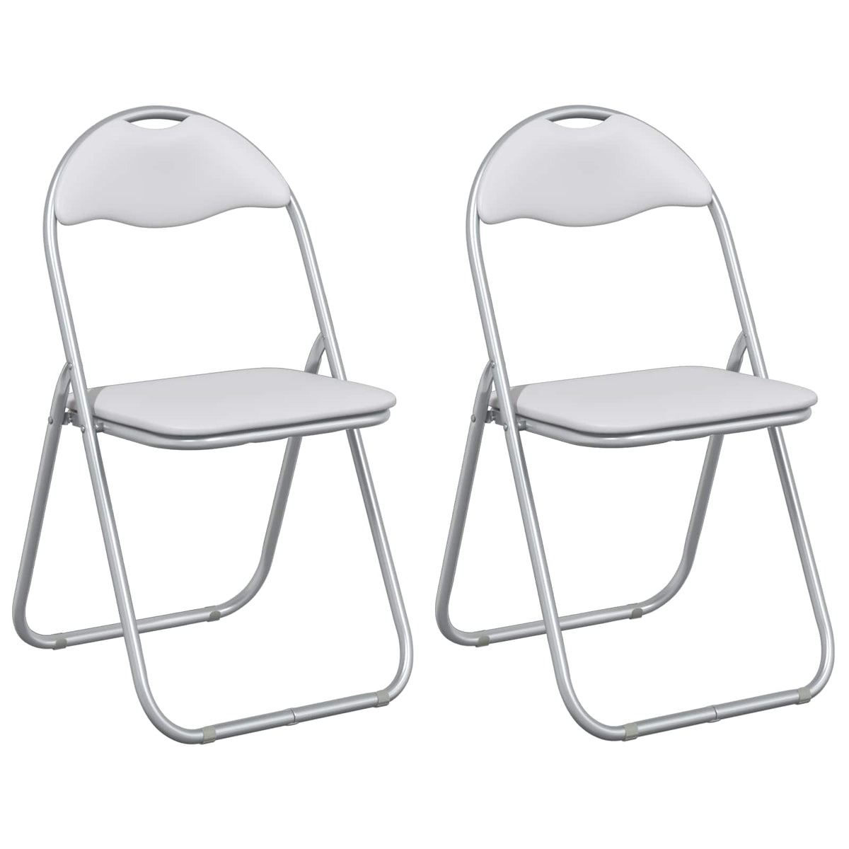 Sklopiva stolica 2 pcs Bijela i siva 48 x 43,5 x 81 cm