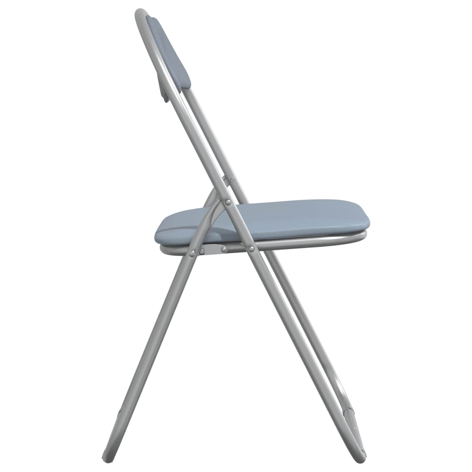 Sklopiva stolica 2 pcs Sivi 48 x 43,5 x 81 cm Lažna koža