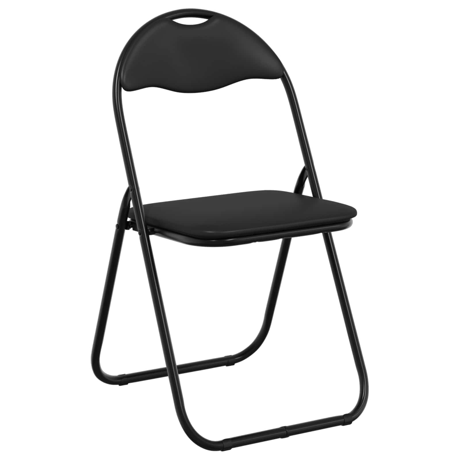 Sklopiva stolica 8 pcs Crna 48 x 43,5 x 81 cm Lažna koža