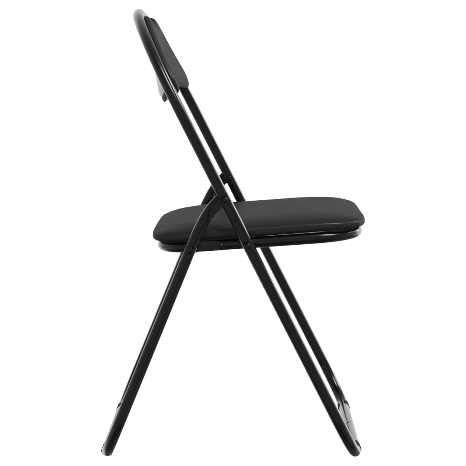Sklopiva stolica 8 pcs Crna 48 x 43,5 x 81 cm Lažna koža