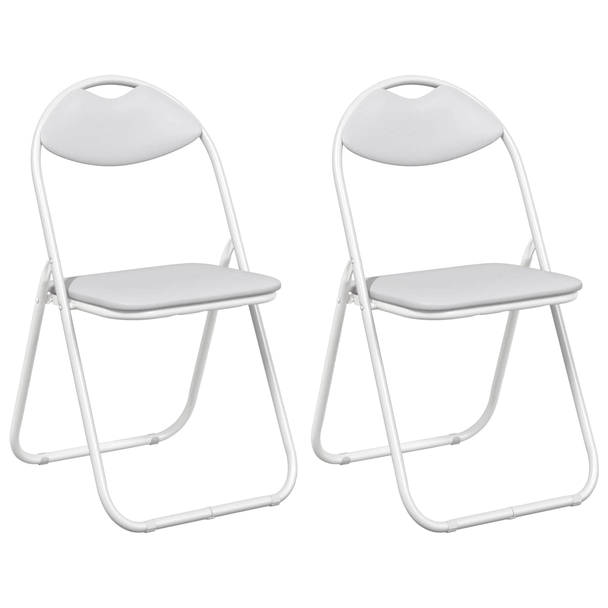 Sklopiva stolica 2 pcs Bijeli 48 x 43,5 x 81 cm Lažna koža