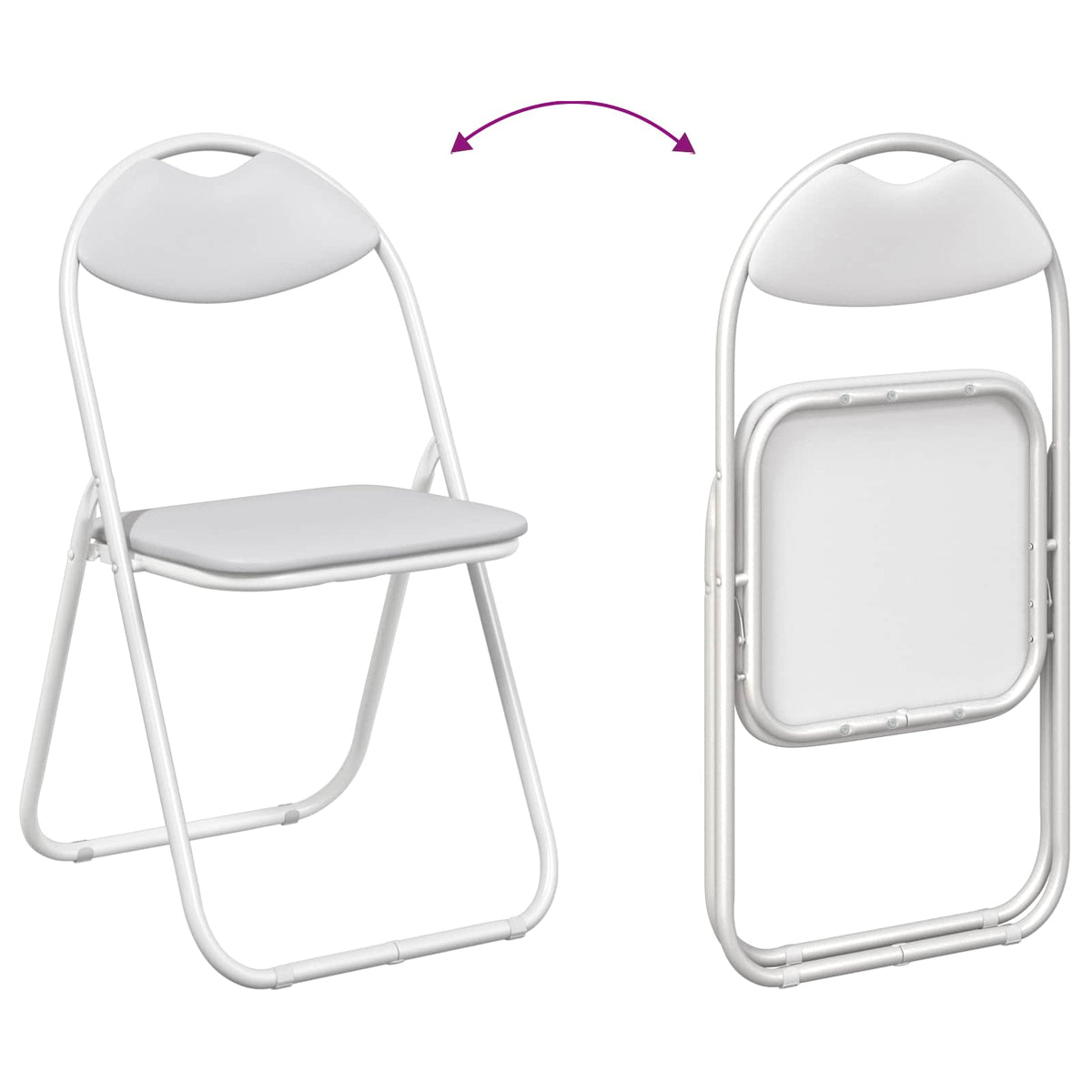 Sklopiva stolica 2 pcs Bijeli 48 x 43,5 x 81 cm Lažna koža