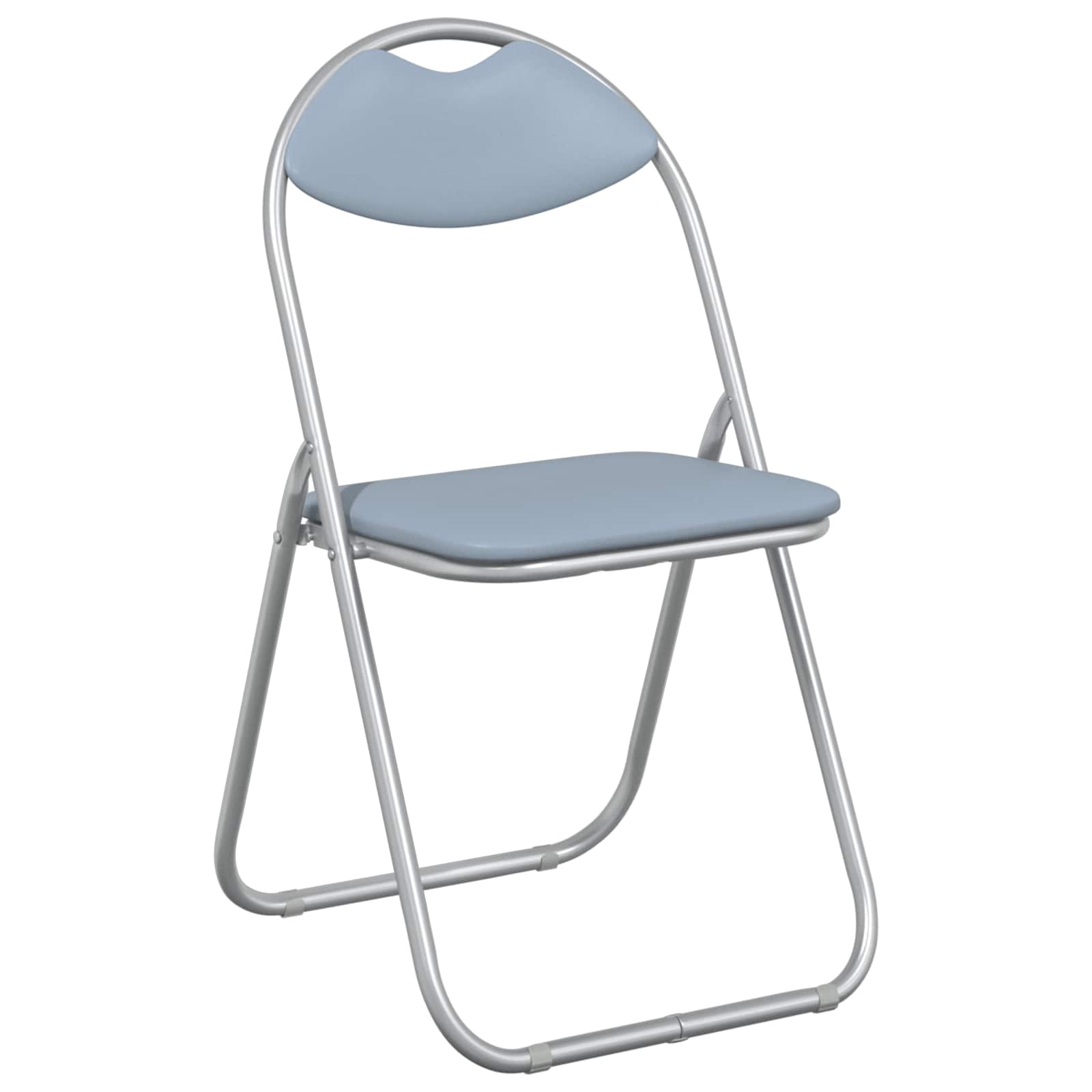 Sklopiva stolica 2 pcs Sivi 48 x 43,5 x 81 cm Lažna koža