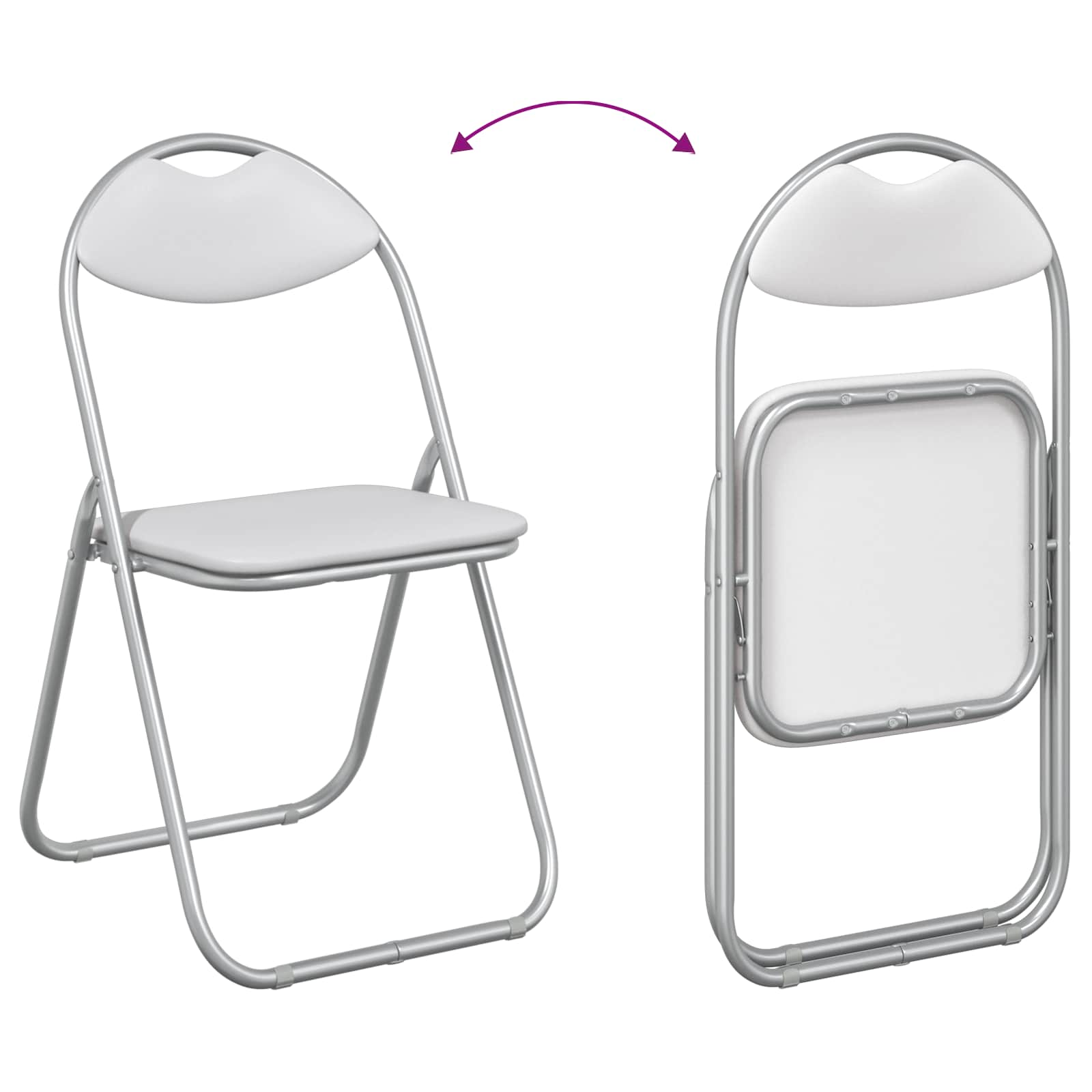 Sklopiva stolica 8 pcs Bijela i siva 48 x 43,5 x 81 cm