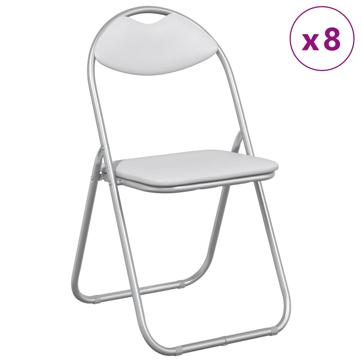 Sklopiva stolica 8 pcs Bijela i siva 48 x 43,5 x 81 cm