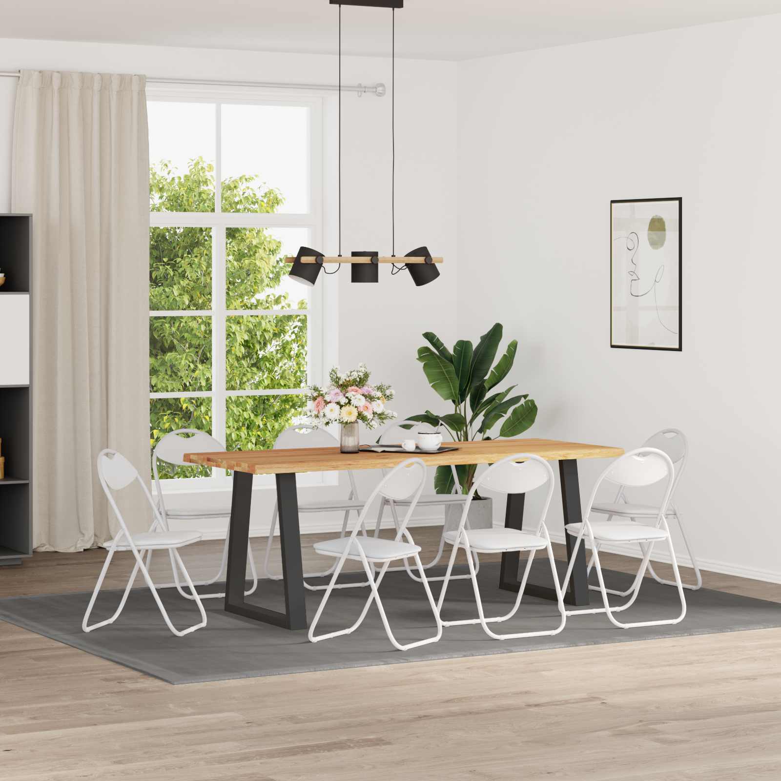 Sklopiva stolica 8 pcs Bijeli 48 x 43,5 x 81 cm Lažna koža
