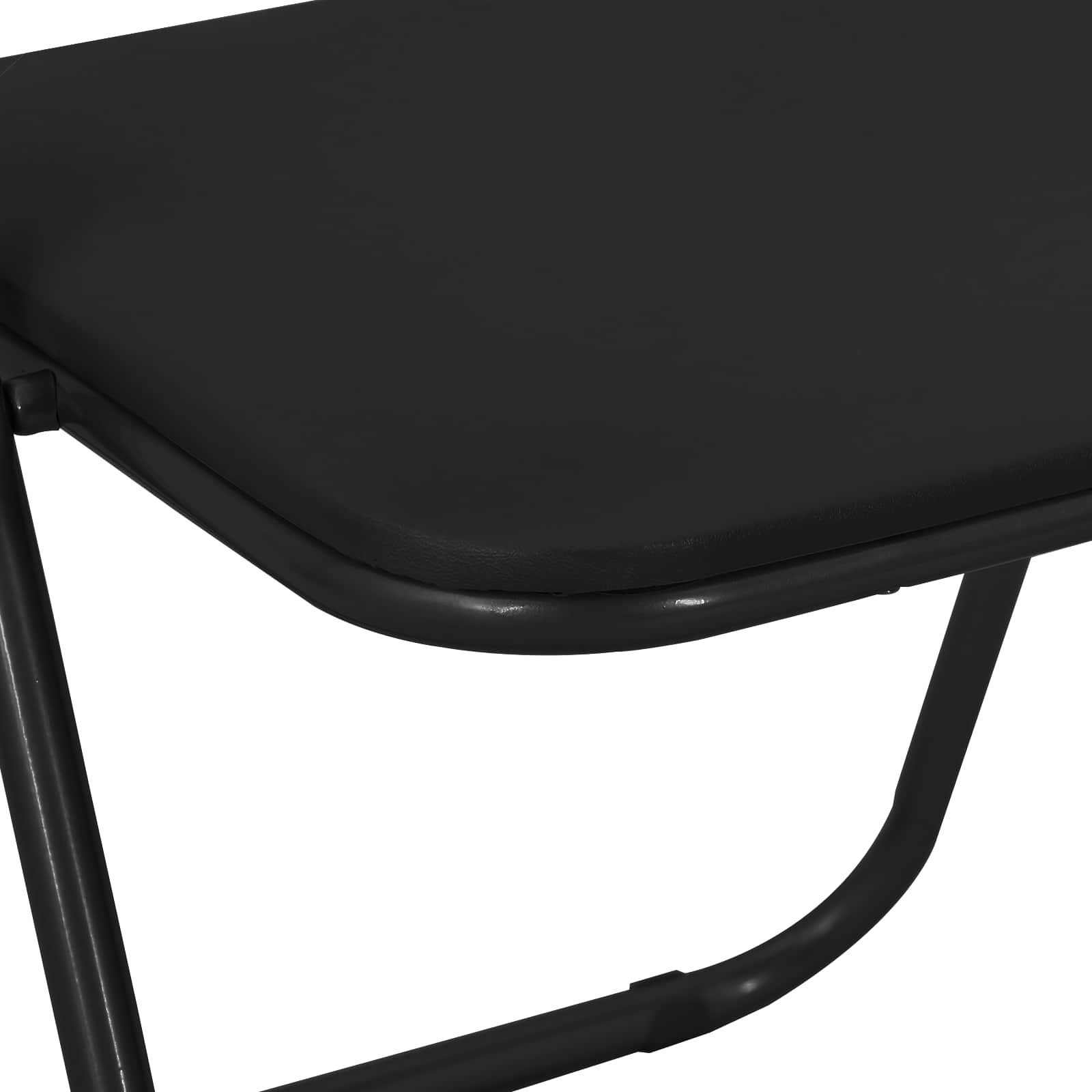 Sklopiva stolica 8 pcs Crna 48 x 43,5 x 81 cm Lažna koža