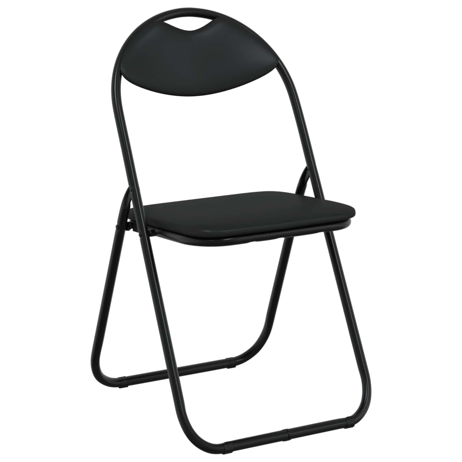 Sklopiva stolica 8 pcs Crna 48 x 43,5 x 81 cm Lažna koža