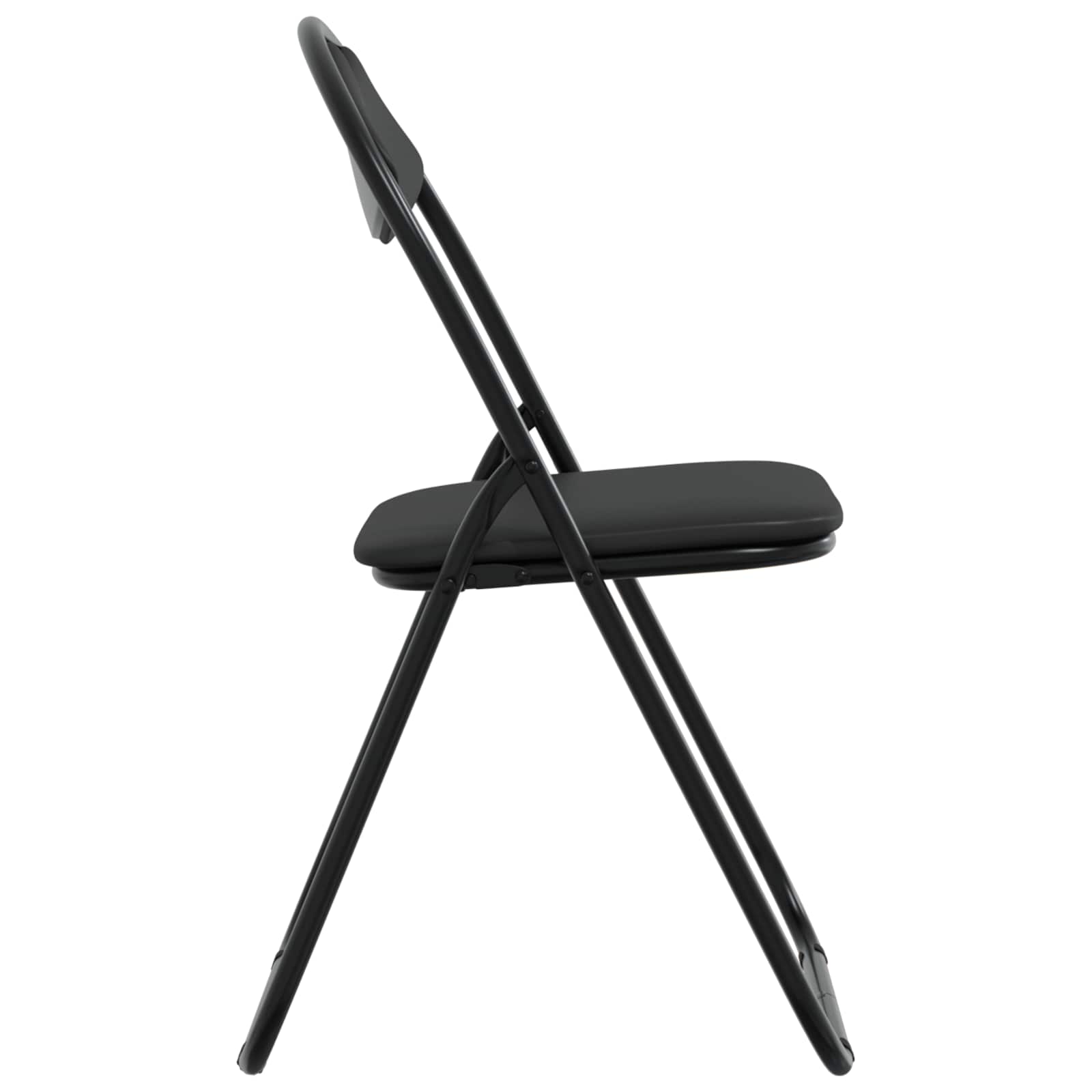 Sklopiva stolica 8 pcs Crna 48 x 43,5 x 81 cm Lažna koža