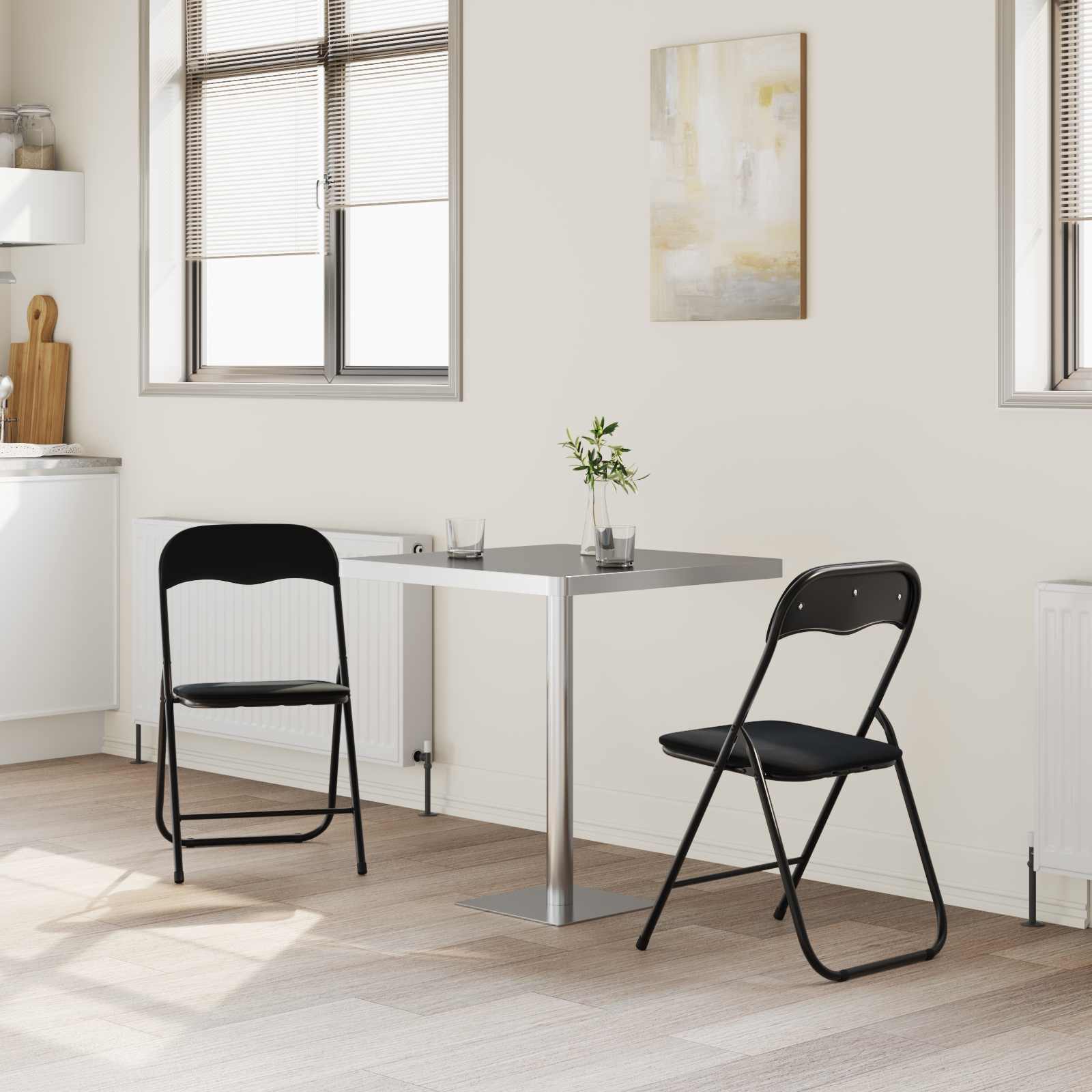 Sklopiva stolica 2 pcs Crna 48 x 44 x 78 cm Baršun