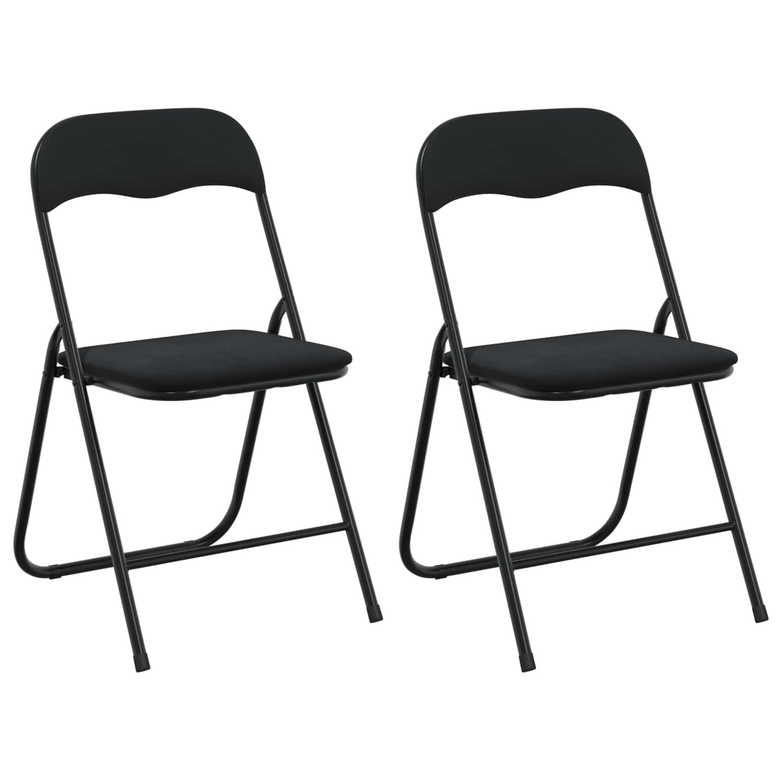 Sklopiva stolica 2 pcs Crna 48 x 44 x 78 cm Baršun