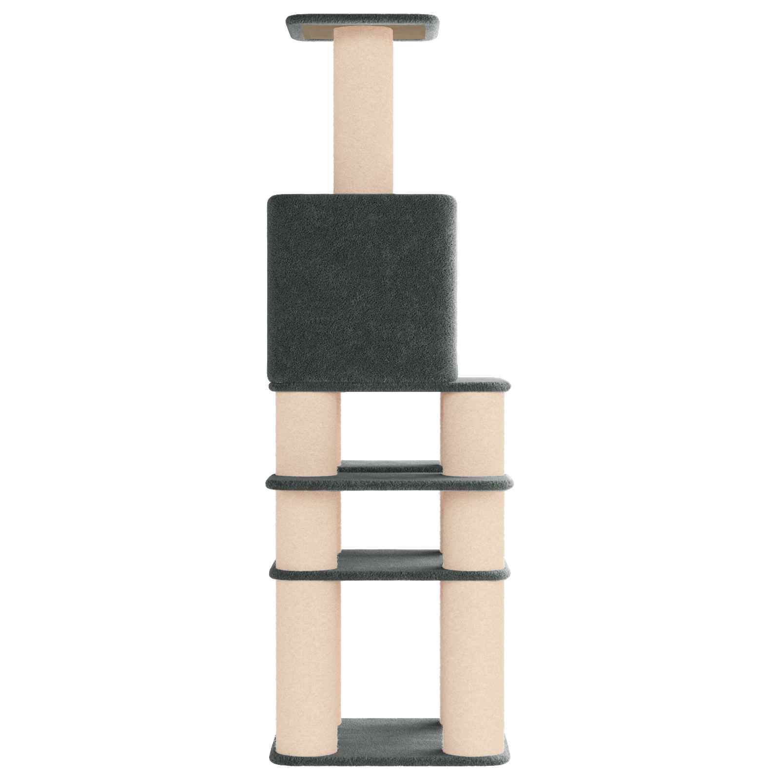 Mačje drvo s sisalnim postoljima za grebanje Tamnosiva 180 cm