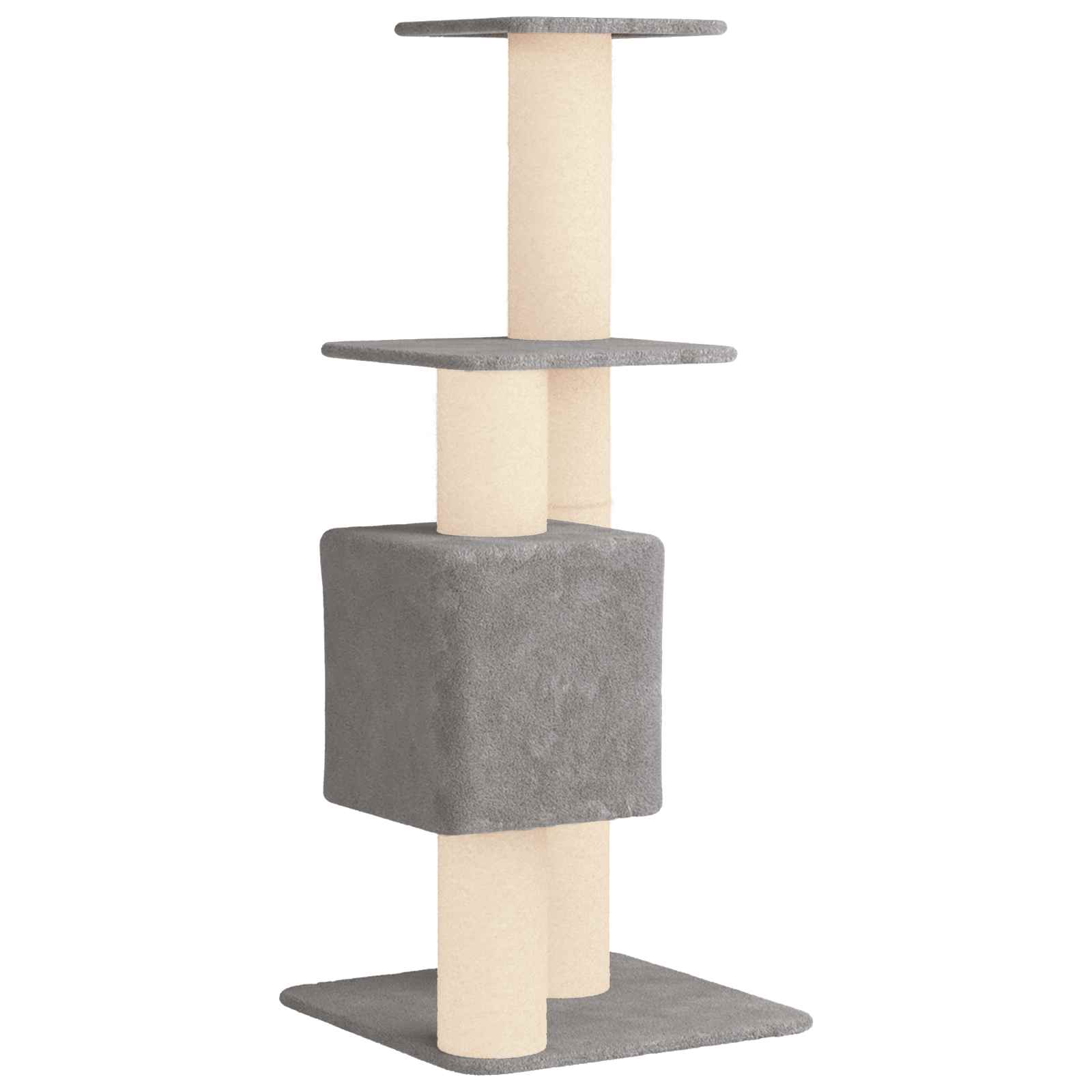 Mačje drvo s sisalnim postoljima za grebanje Svjetlosiva 137 cm
