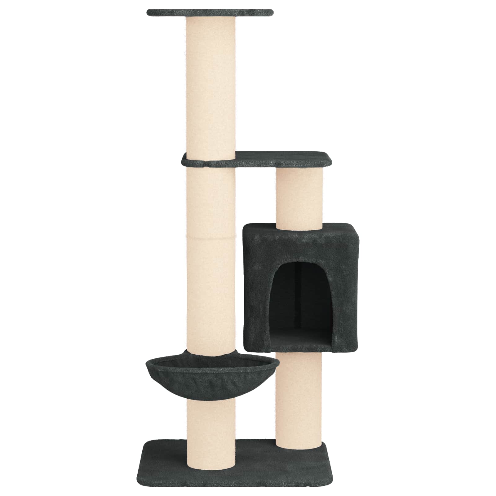 Mačje drvo s sisalnim postoljima za grebanje Tamnosiva 137 cm