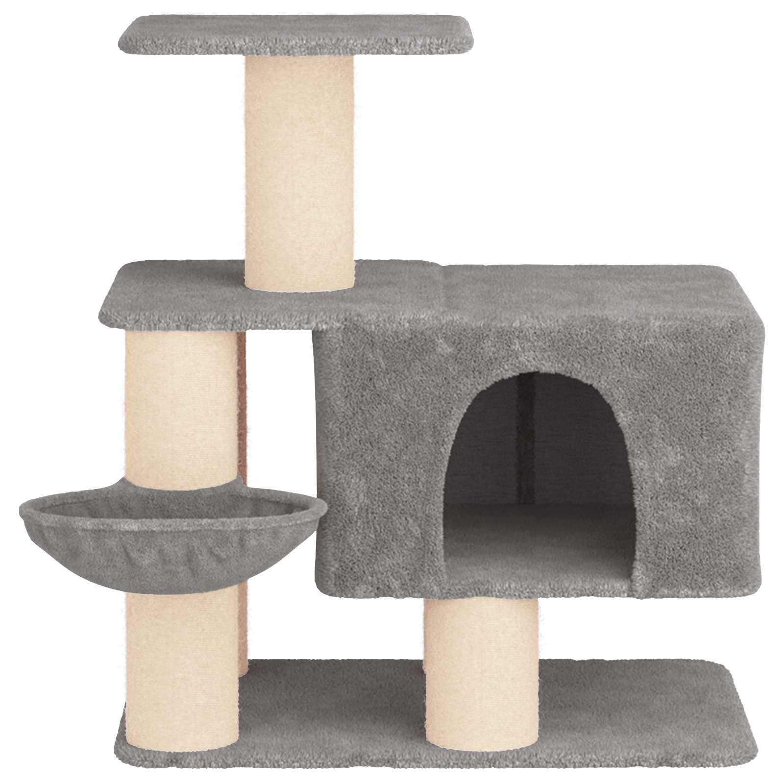 Mačje drvo s sisalnim postoljima za grebanje Svjetlosiva 96 cm
