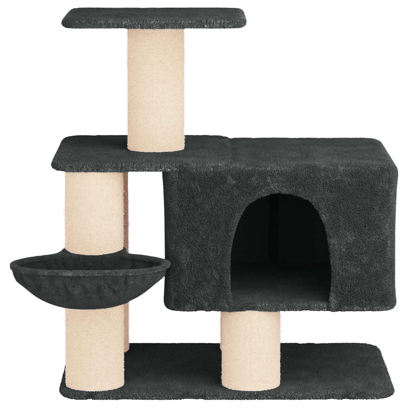 Mačje drvo s sisalnim postoljima za grebanje Tamnosiva 96 cm