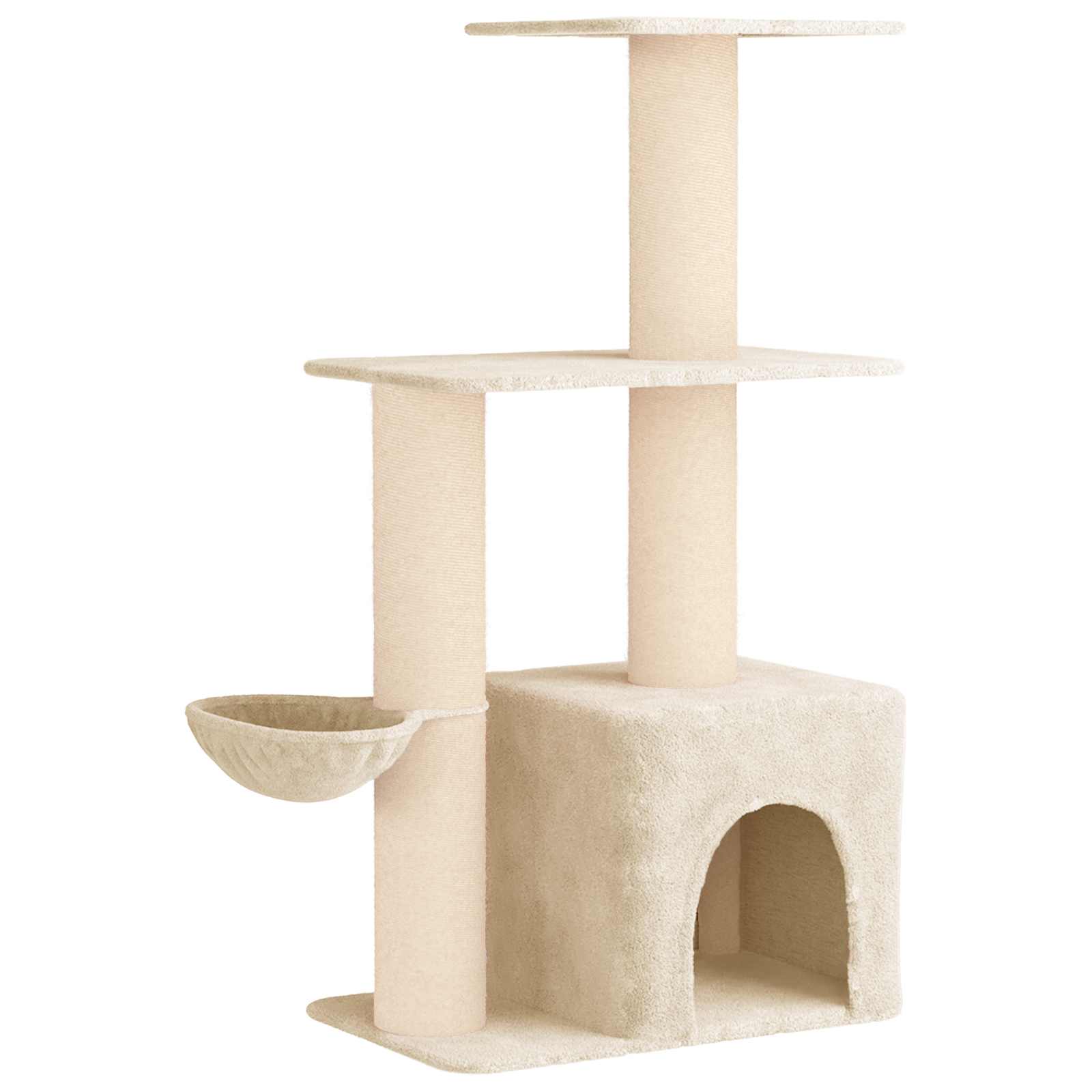 Mačje drvo s sisalnim postoljima za grebanje Krem 133 cm