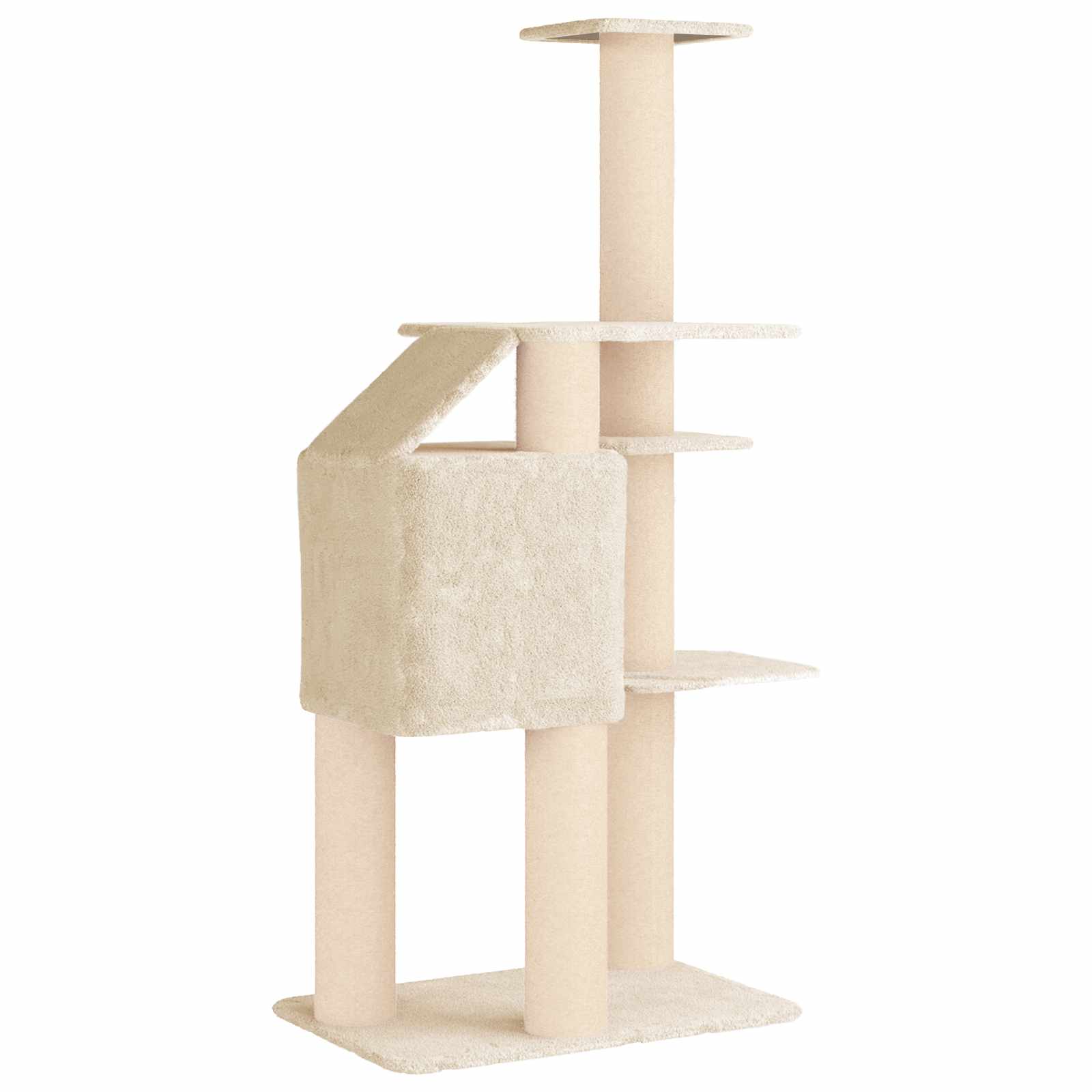 Mačje drvo s sisalnim postoljima za grebanje Krem 183 cm