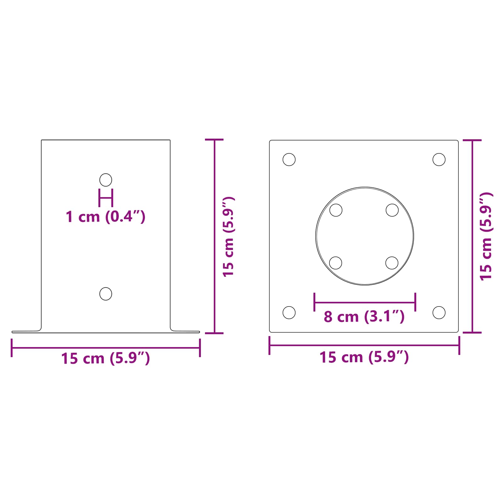 Okrugli sidrište u zemlji 4 pcs Srebrna 15 x 15 x 15 cm Metal