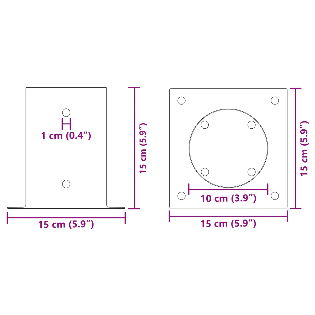 Okrugli sidrište u zemlji 4 pcs Srebrna 15 x 15 x 15 cm Metal