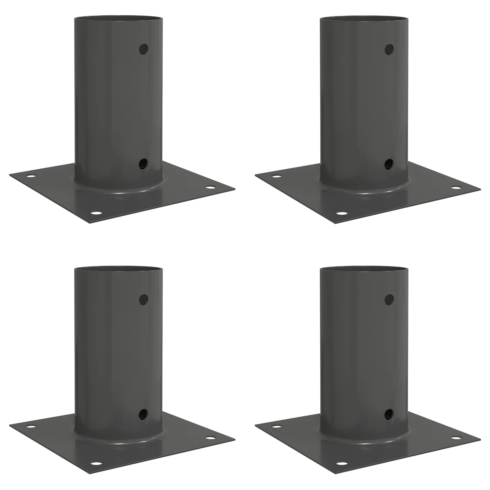 Okrugli sidrište u zemlji 4 pcs Antracit 15 x 15 x 15 cm Metal