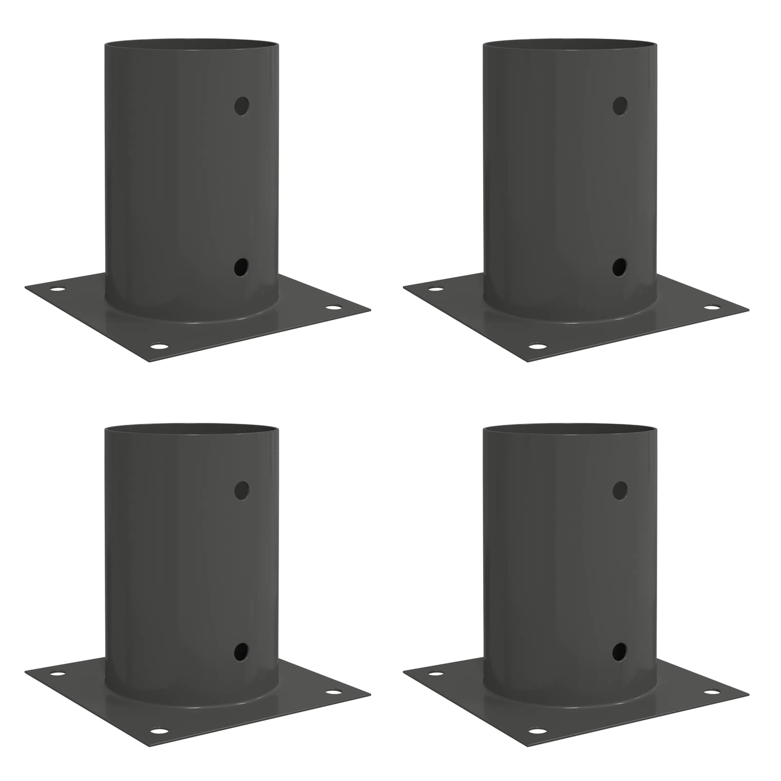 Okrugli sidrište u zemlji 4 pcs Antracit 15 x 15 x 15 cm Metal