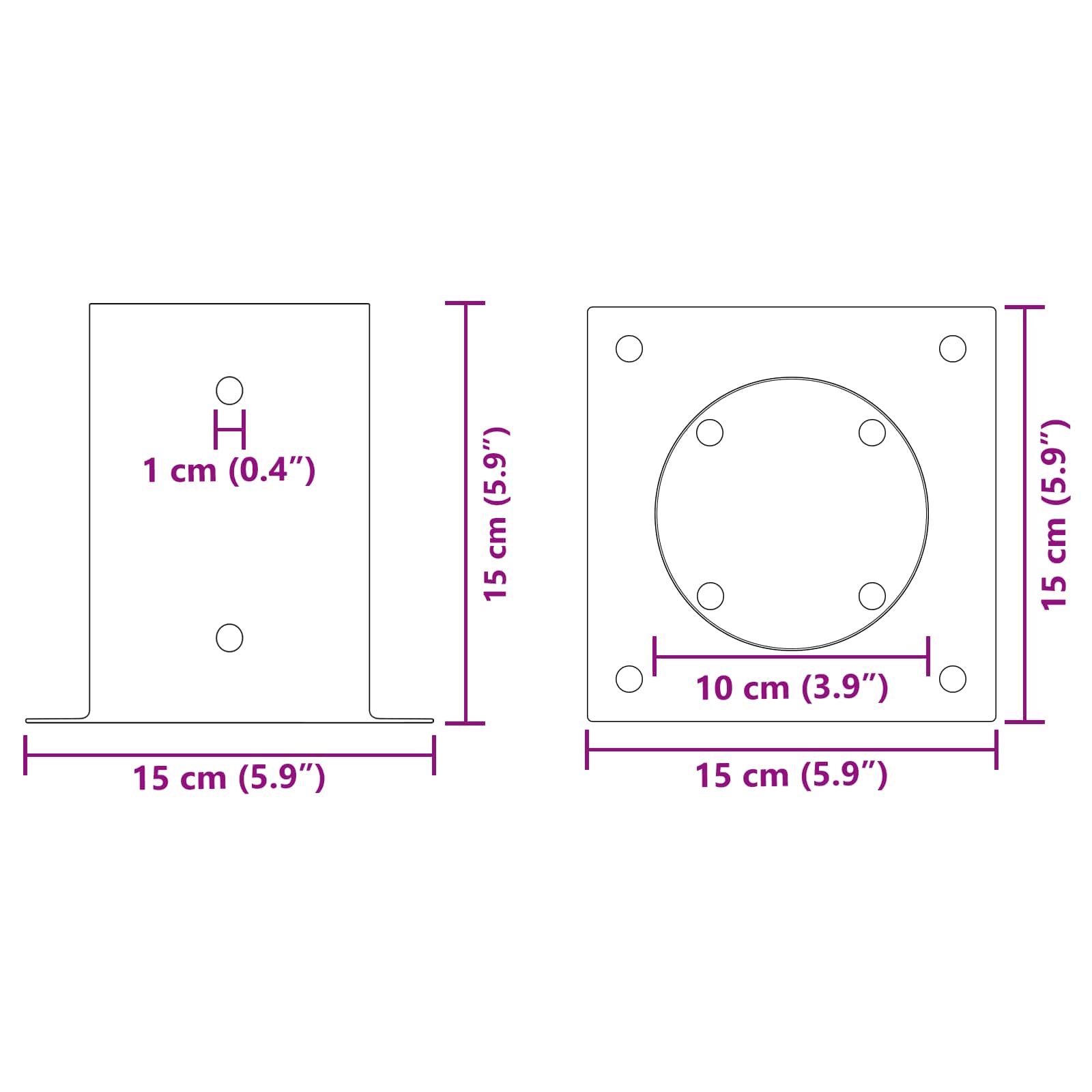 Okrugli sidrište u zemlji 4 pcs Antracit 15 x 15 x 15 cm Metal