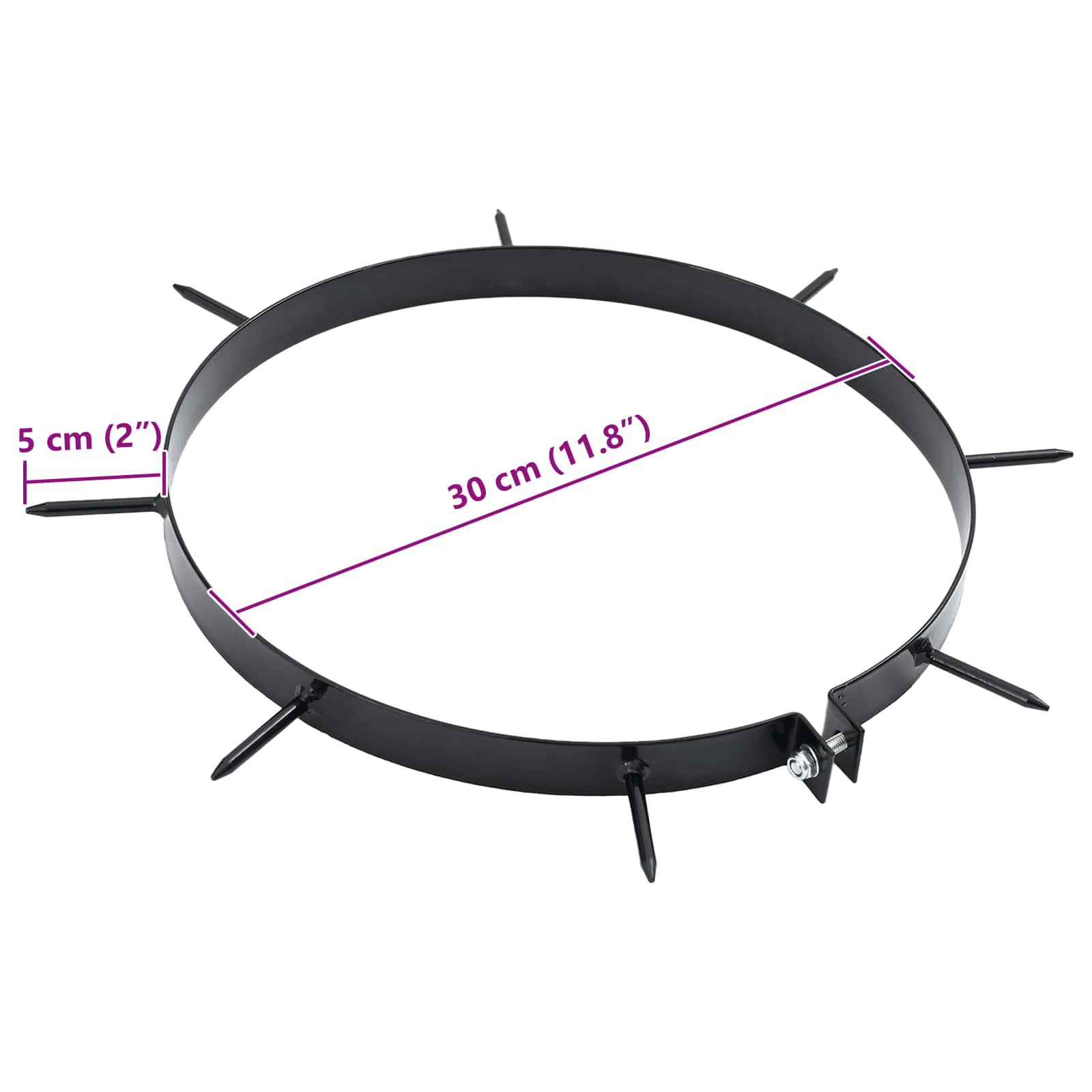 Stezaljka za aerator za travu s bodljama 5 pcs Crna Ø 300 mm