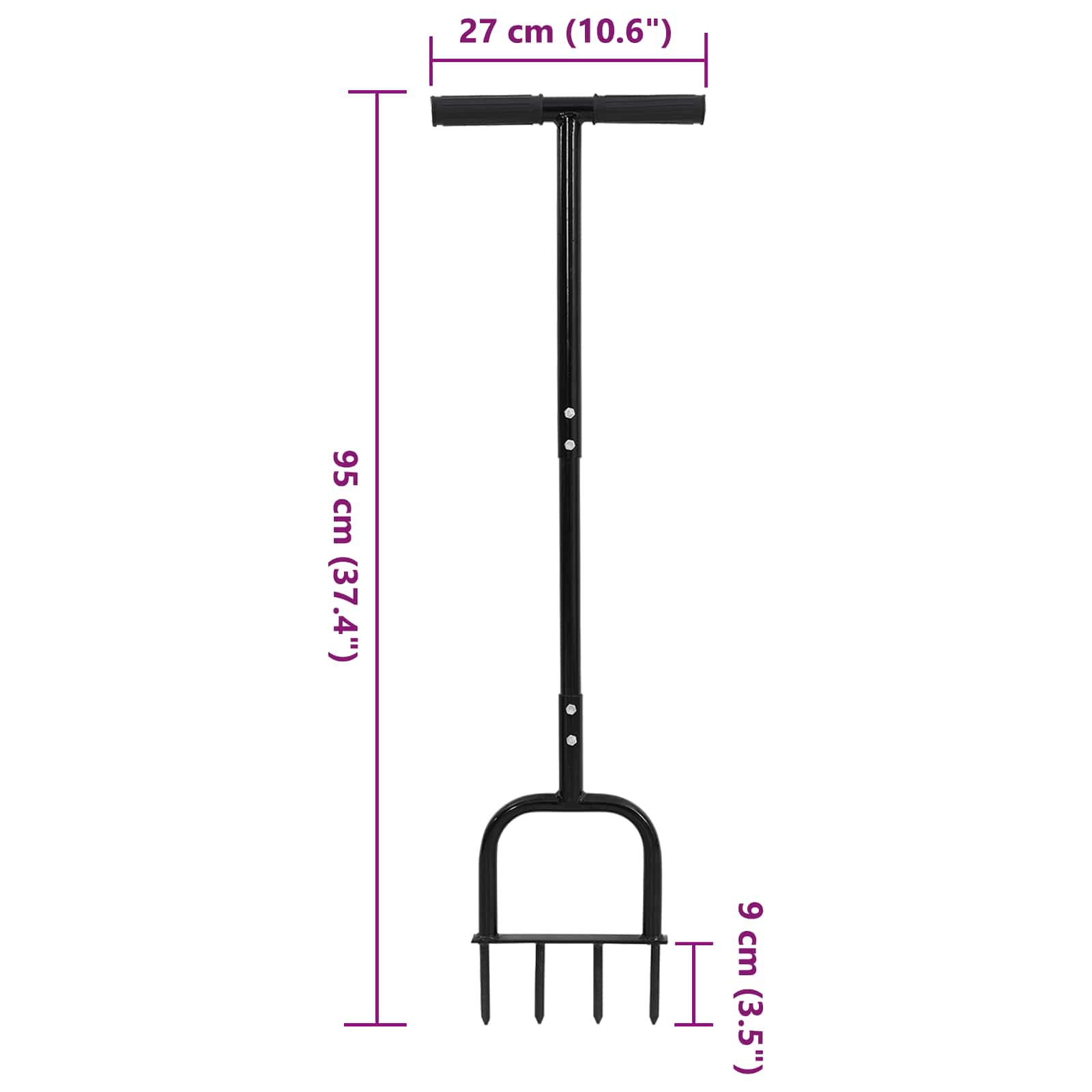 Alat za aeraciju travnjaka Crna 95 x 27 cm Plastika