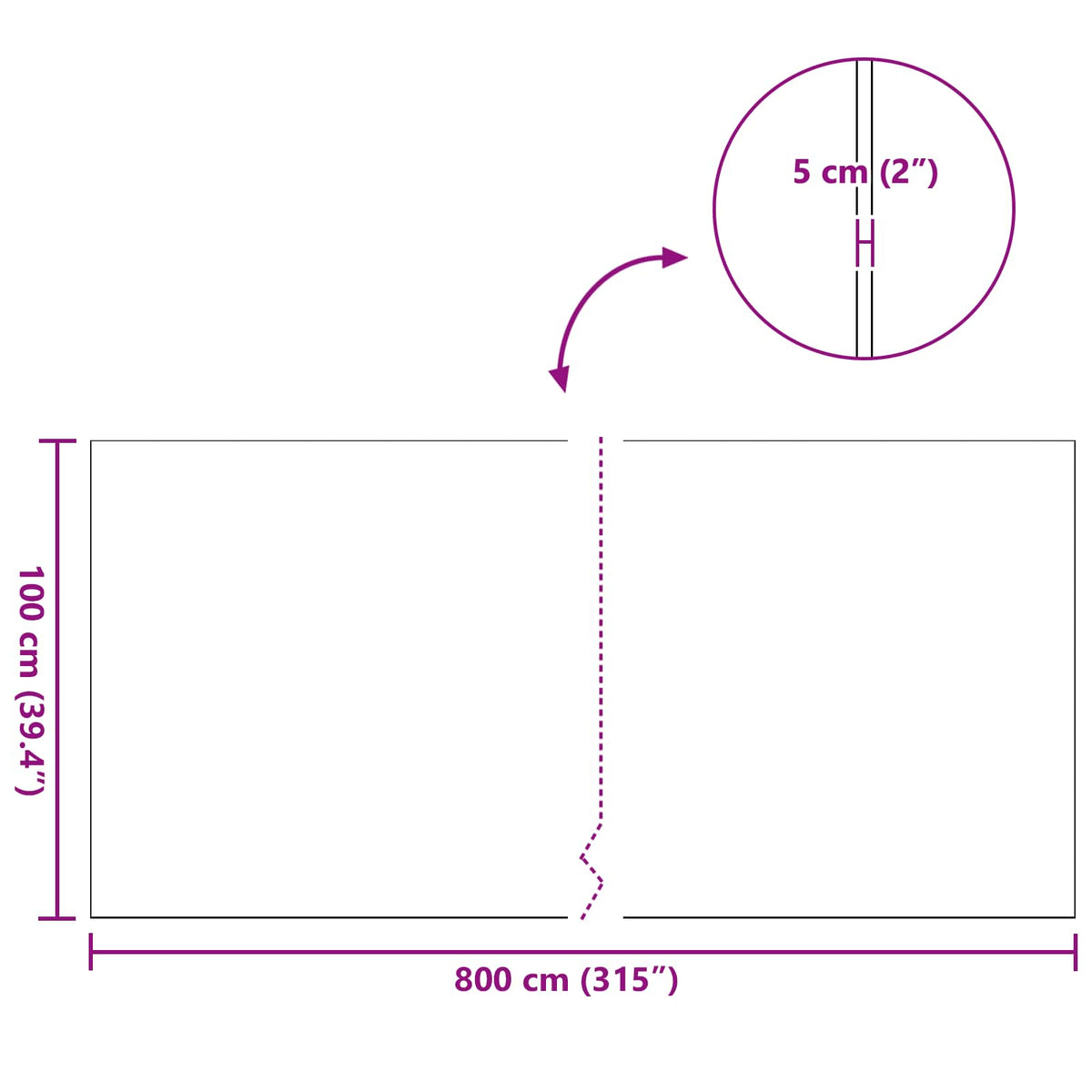 Umjetna trava Zelena 1 x 8 m / 50 mm PP i PE