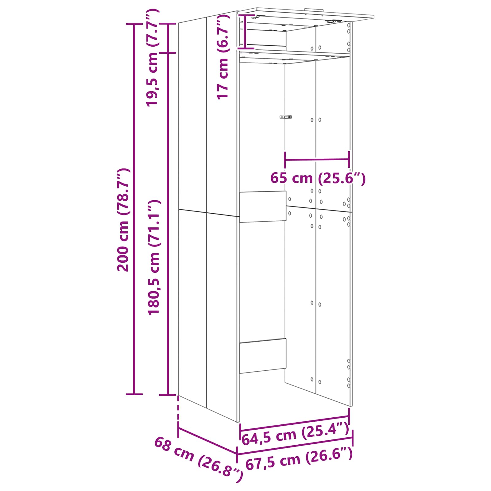 Ormar za perilicu rublja Dimljeni hrast 67,5 x 68 x 200 cm