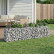 Gabionski uzdignuti krevet 2 pcs Srebrno 330 x 50 x 80 cm