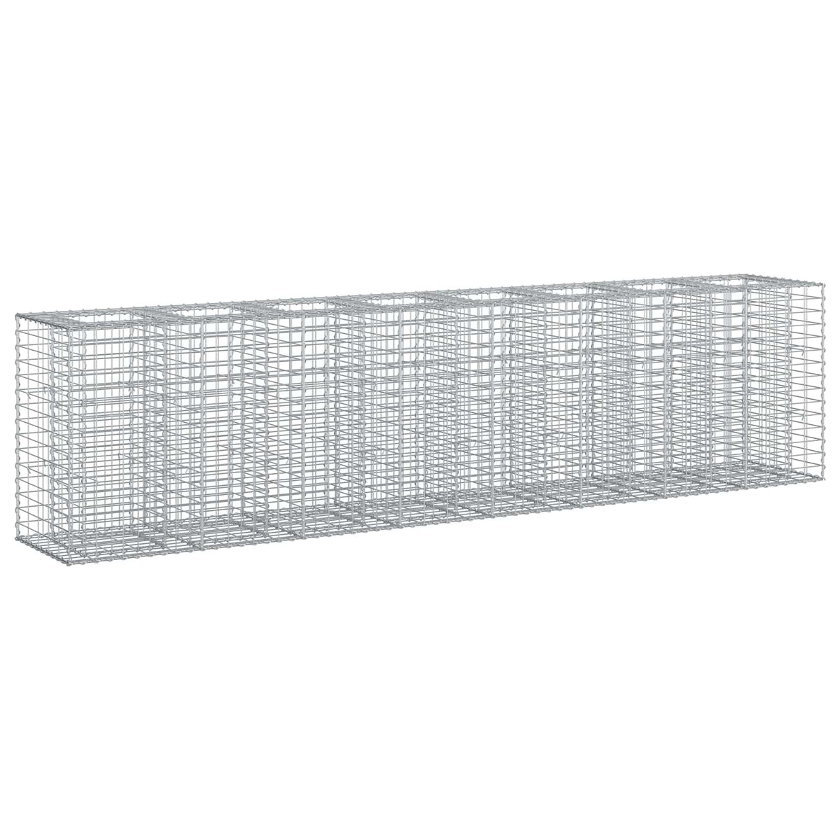Gabionski uzdignuti krevet 2 pcs Srebrno 330 x 50 x 80 cm
