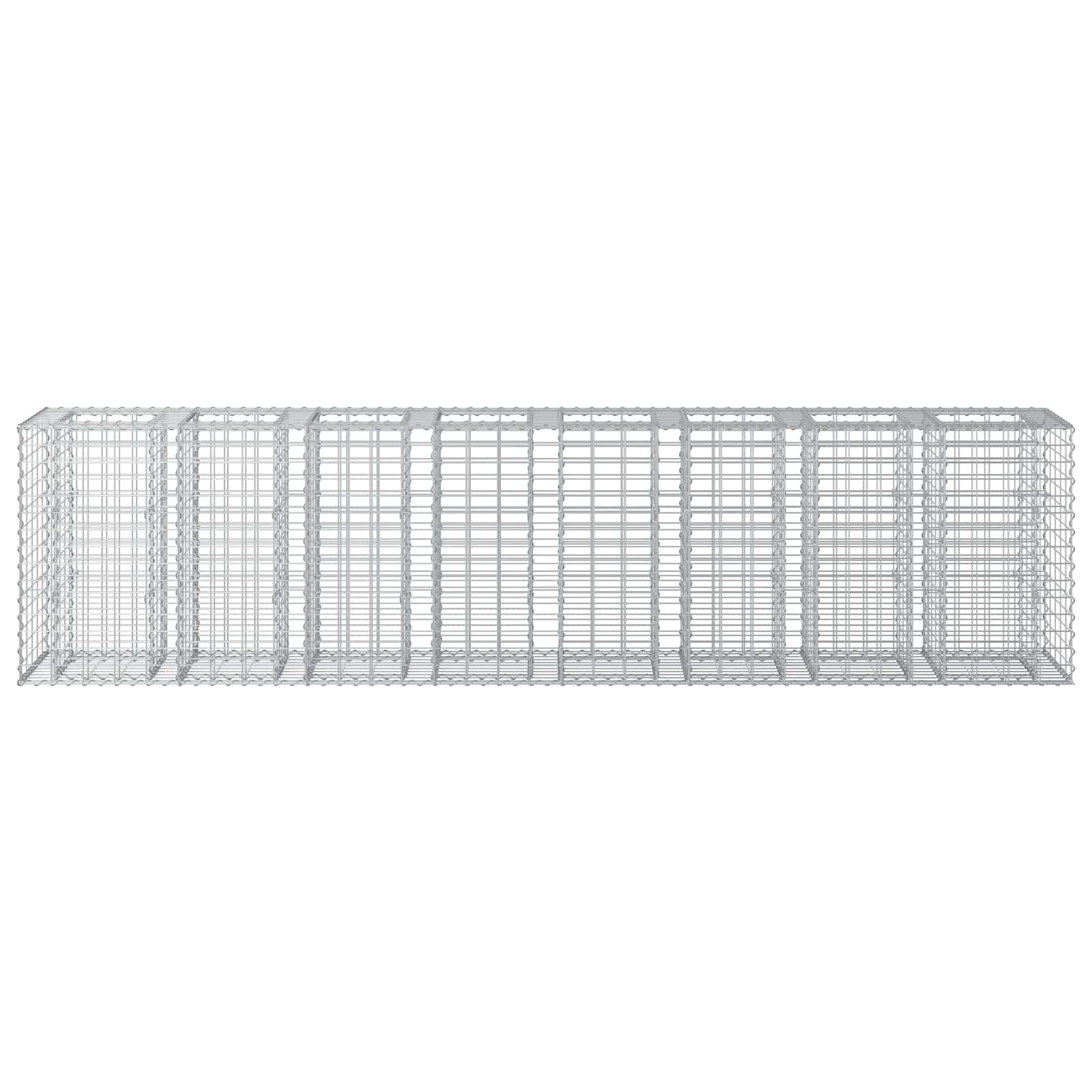 Gabionski uzdignuti krevet 2 pcs Srebrno 330 x 50 x 80 cm