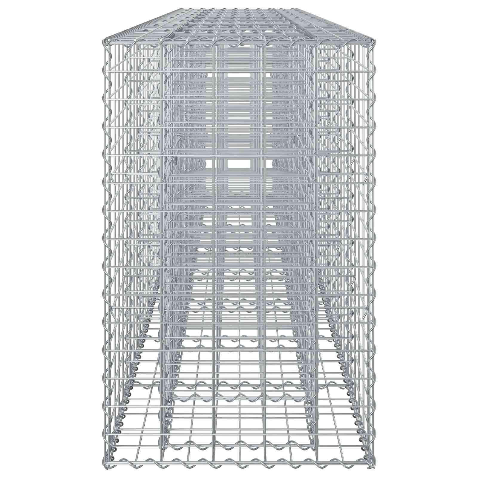 Gabionski uzdignuti krevet 2 pcs Srebrno 330 x 50 x 80 cm