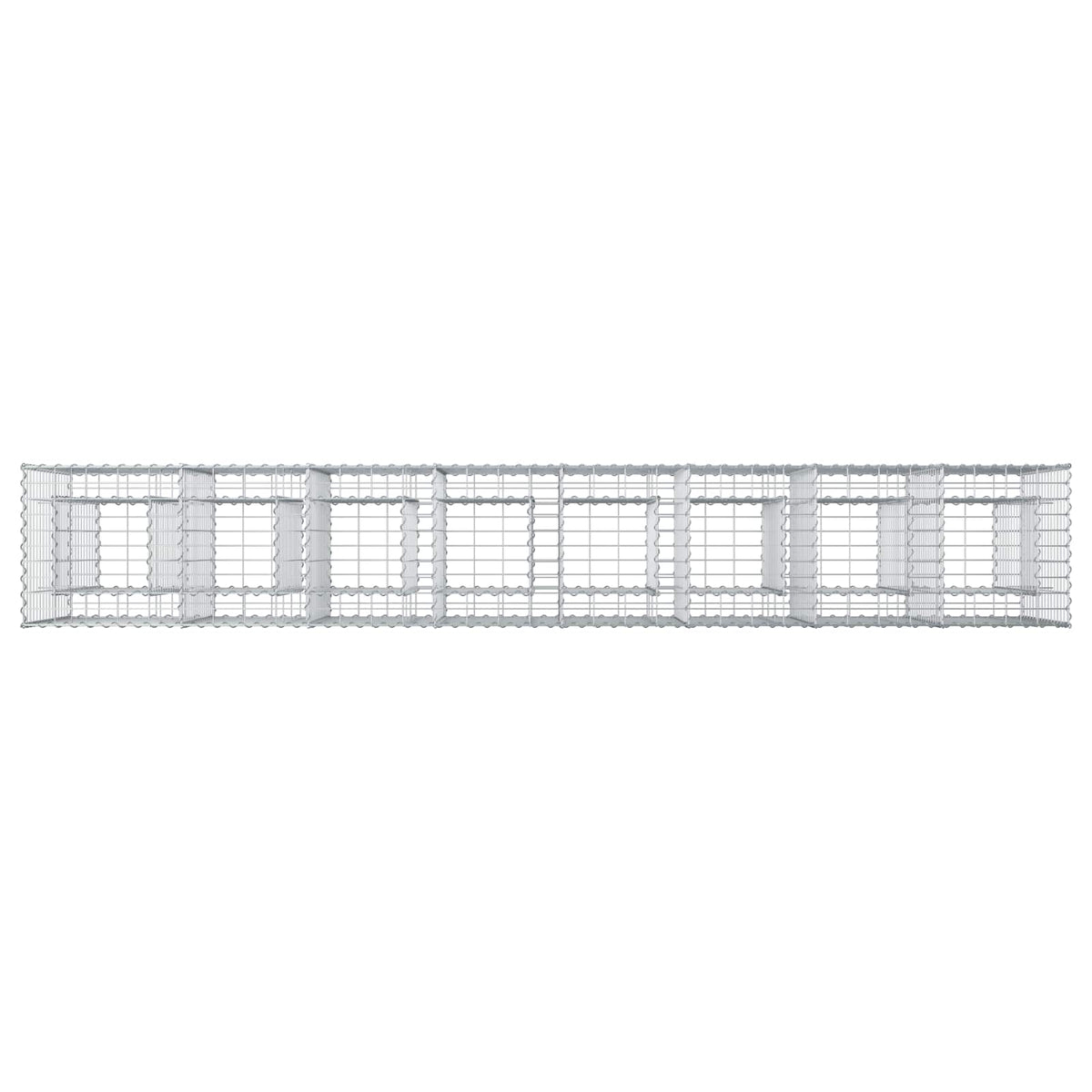 Gabionski uzdignuti krevet 2 pcs Srebrno 330 x 50 x 80 cm