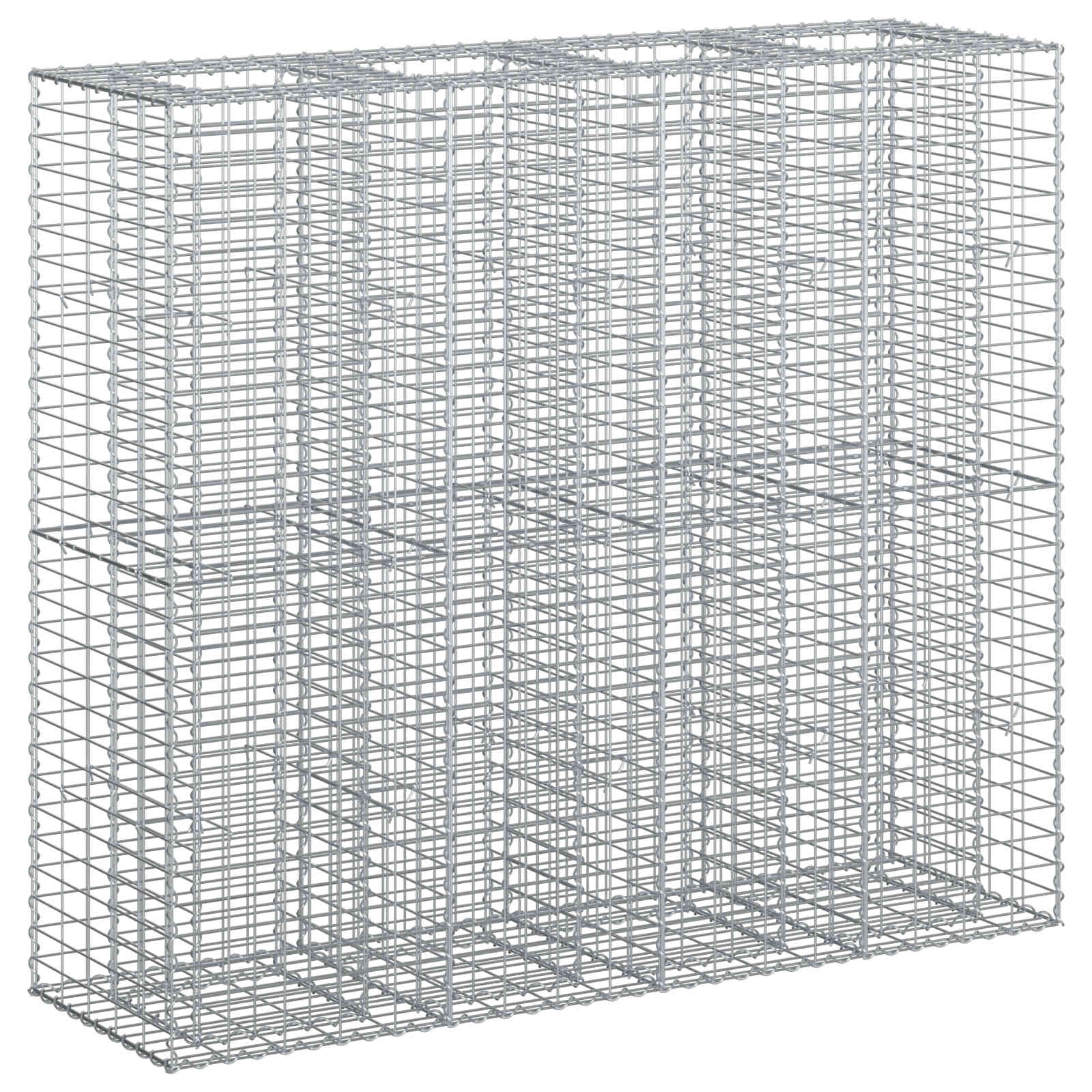 Gabionski uzdignuti krevet 2 pcs Srebrno 170 x 50 x 150 cm