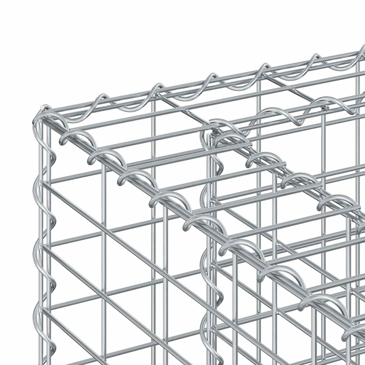 Gabionski uzdignuti krevet 3 pcs Srebrno 250 x 50 x 150 cm